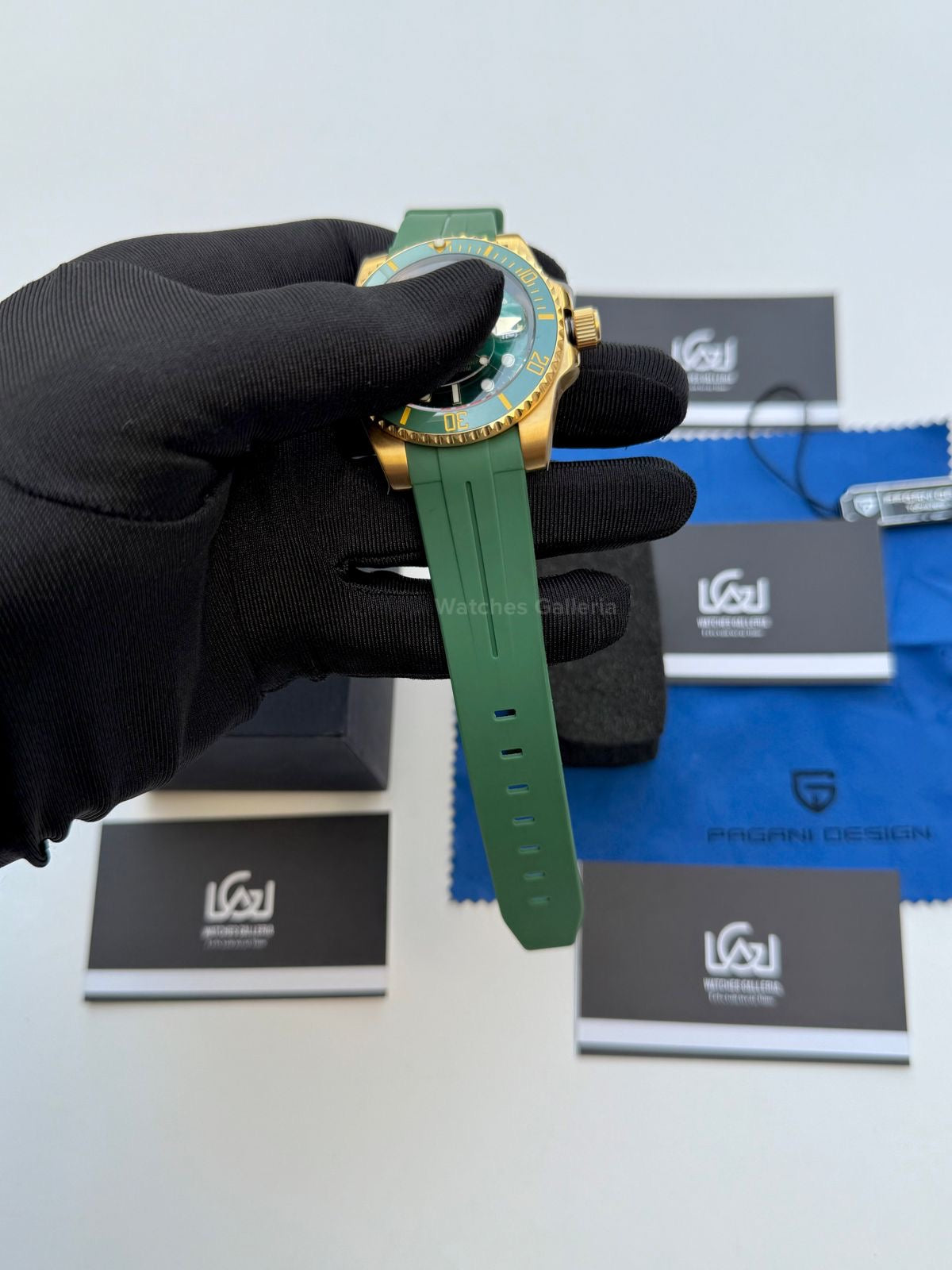 Pagani Design Submariner Hulk Gold Automatic (Silicon Straps Edition) PD1661 Watches Galleria