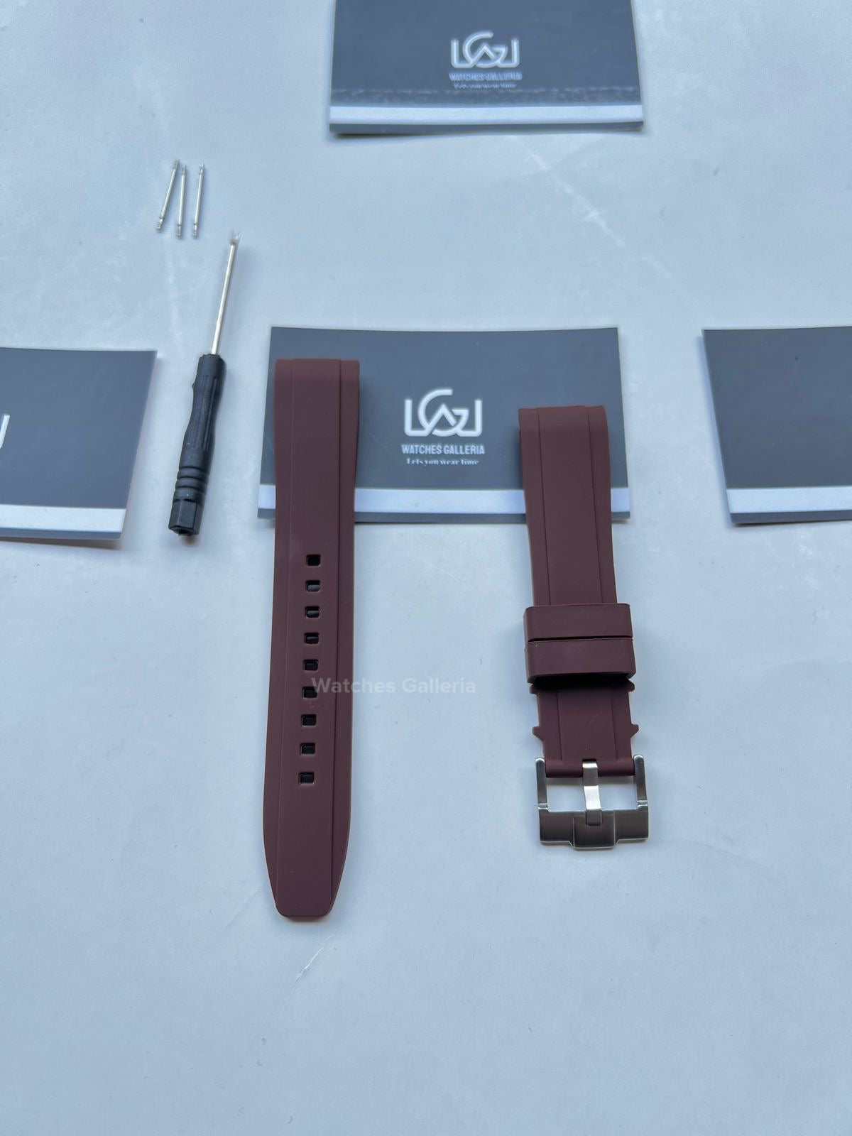 Silicon Straps Brown w/ Silver Buckle