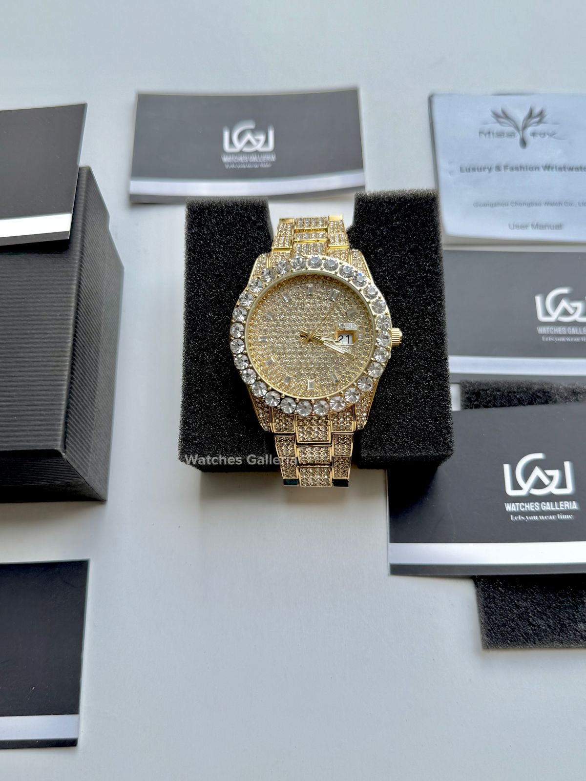 Miss Fox Iced Out Royal Oak Quartz (Gold) MFV332 Watches Galleria