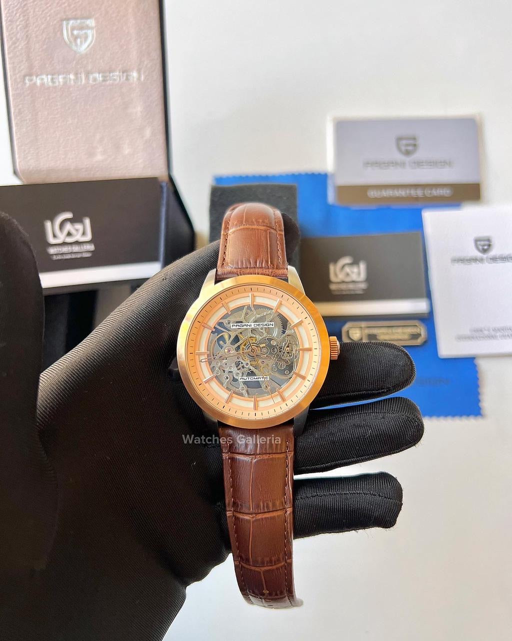 Pagani Design Skeleton Automatic (Brown/Gold) PD1638