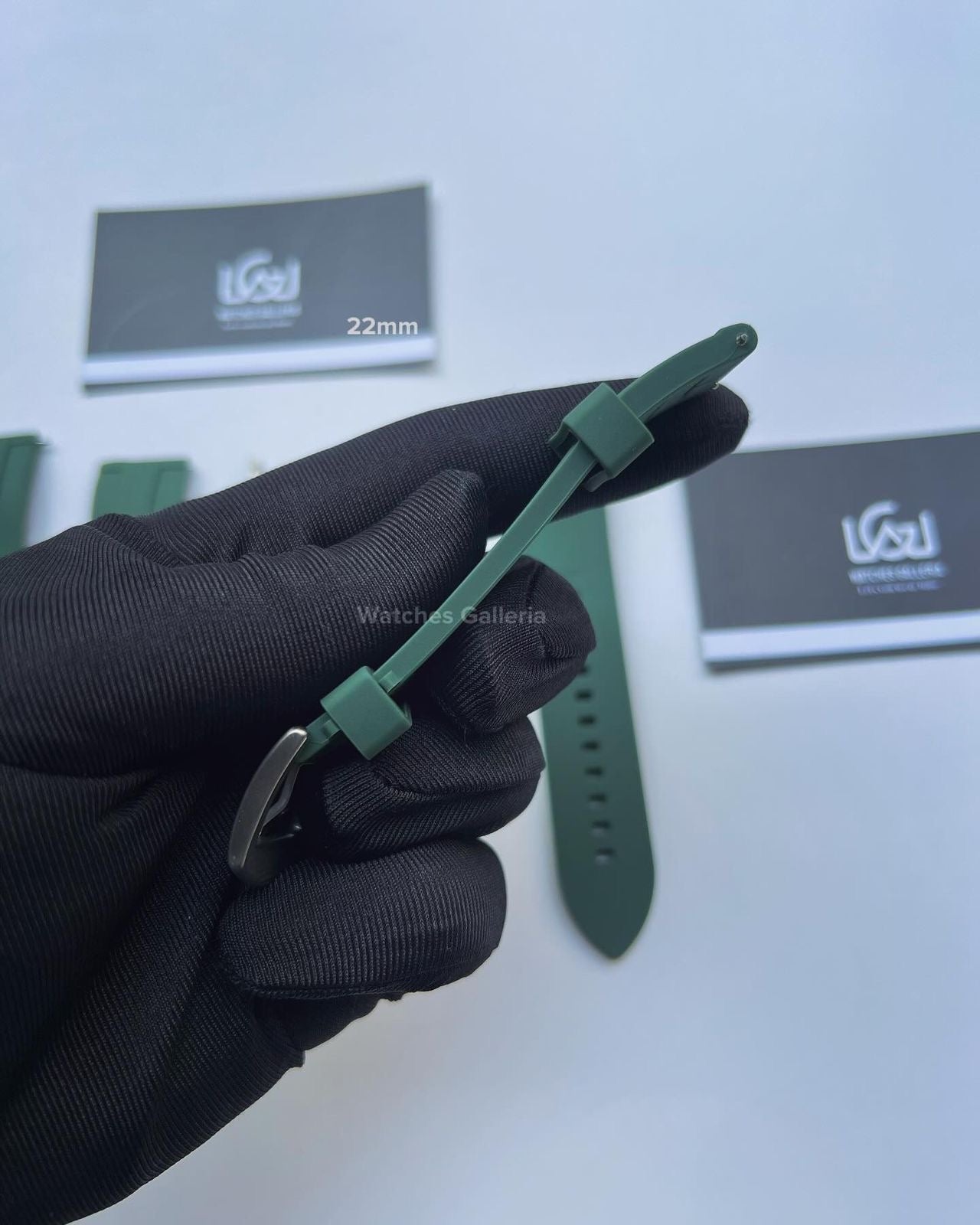 Rubber Straps Quick Release (Army Green Silver Buckle) 20mm or 22mm