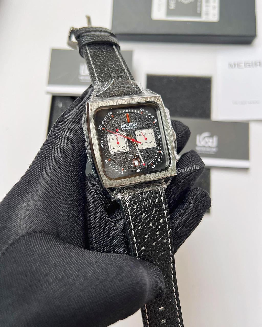 Megir Monaco Chronograph Quartz (Black) ML2182