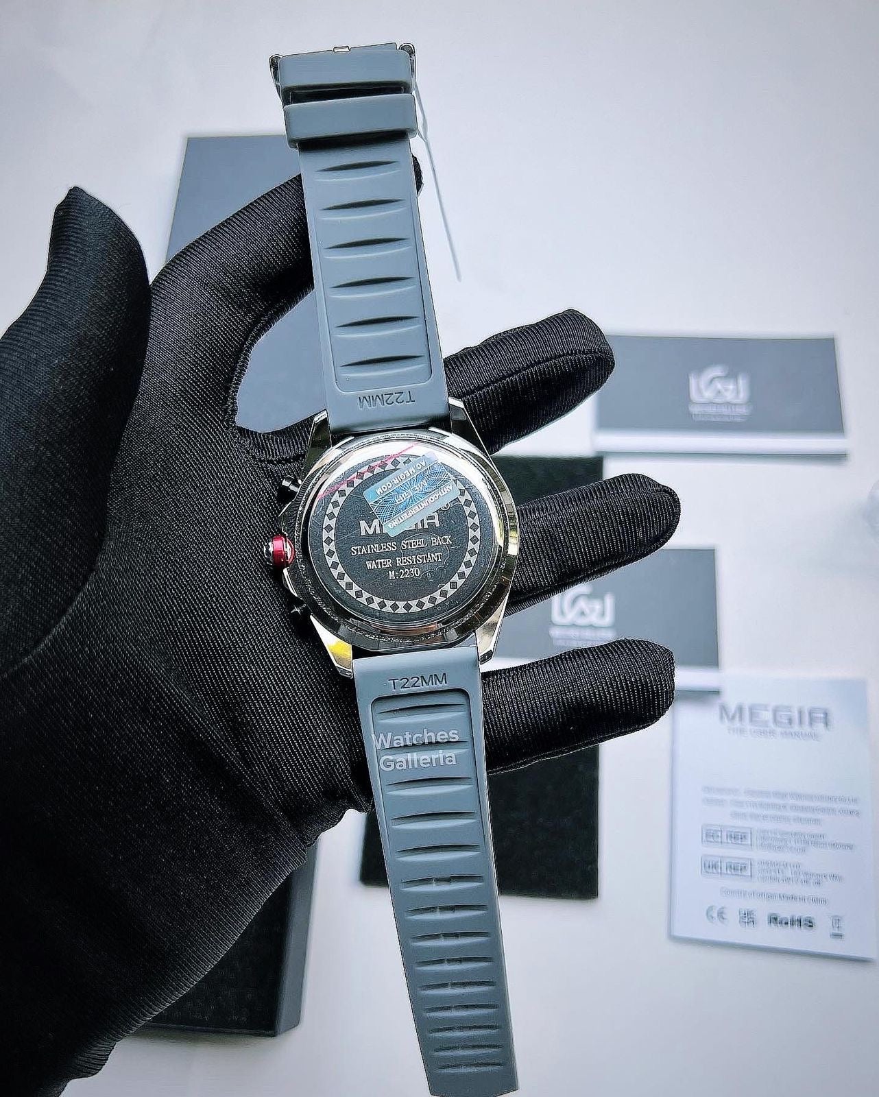 Megir Panda Chronograph Quartz (Grey Blue) MN2230