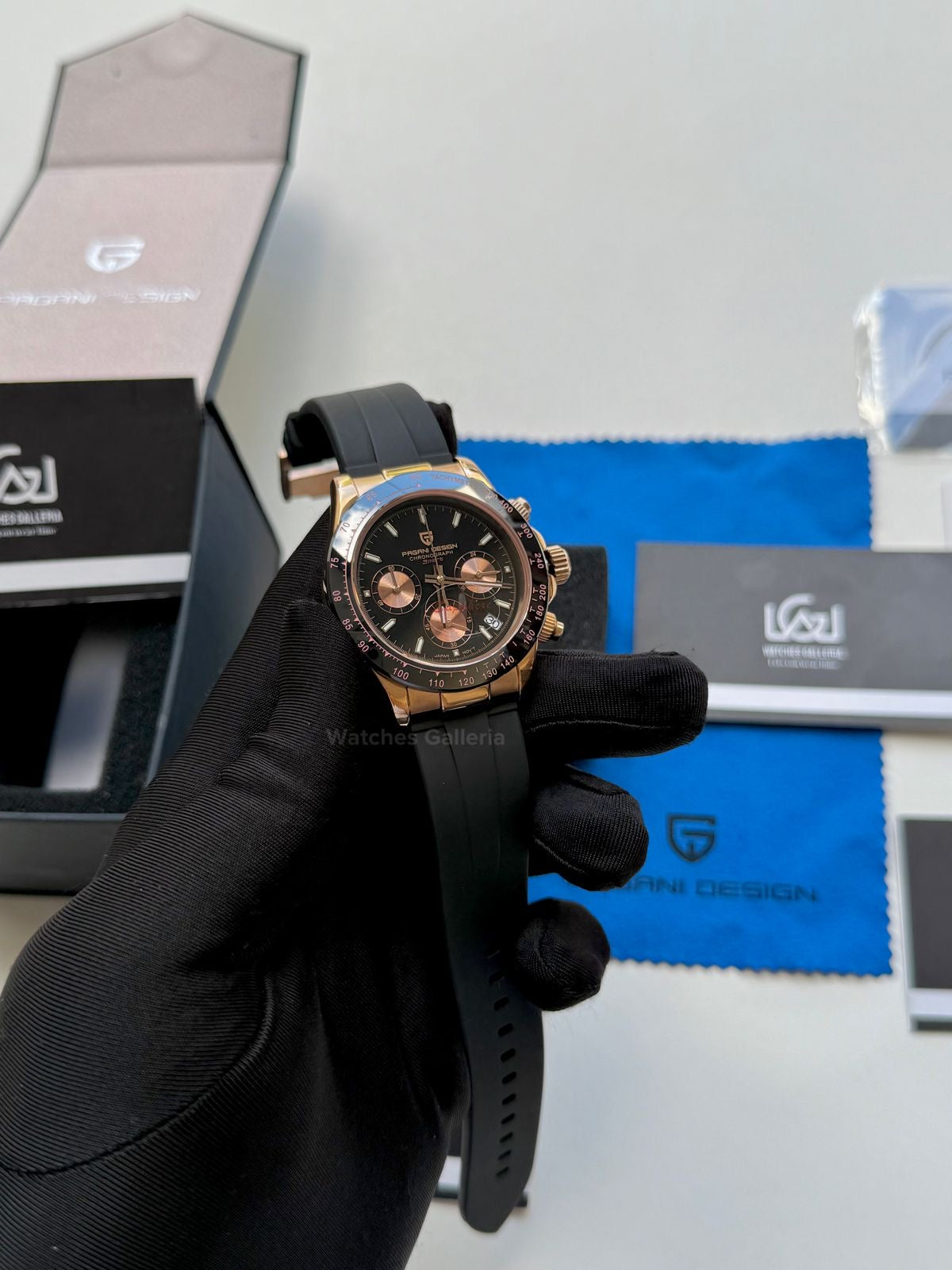 Pagani Design Daytona Quartz (Rose Gold Black) PD1664