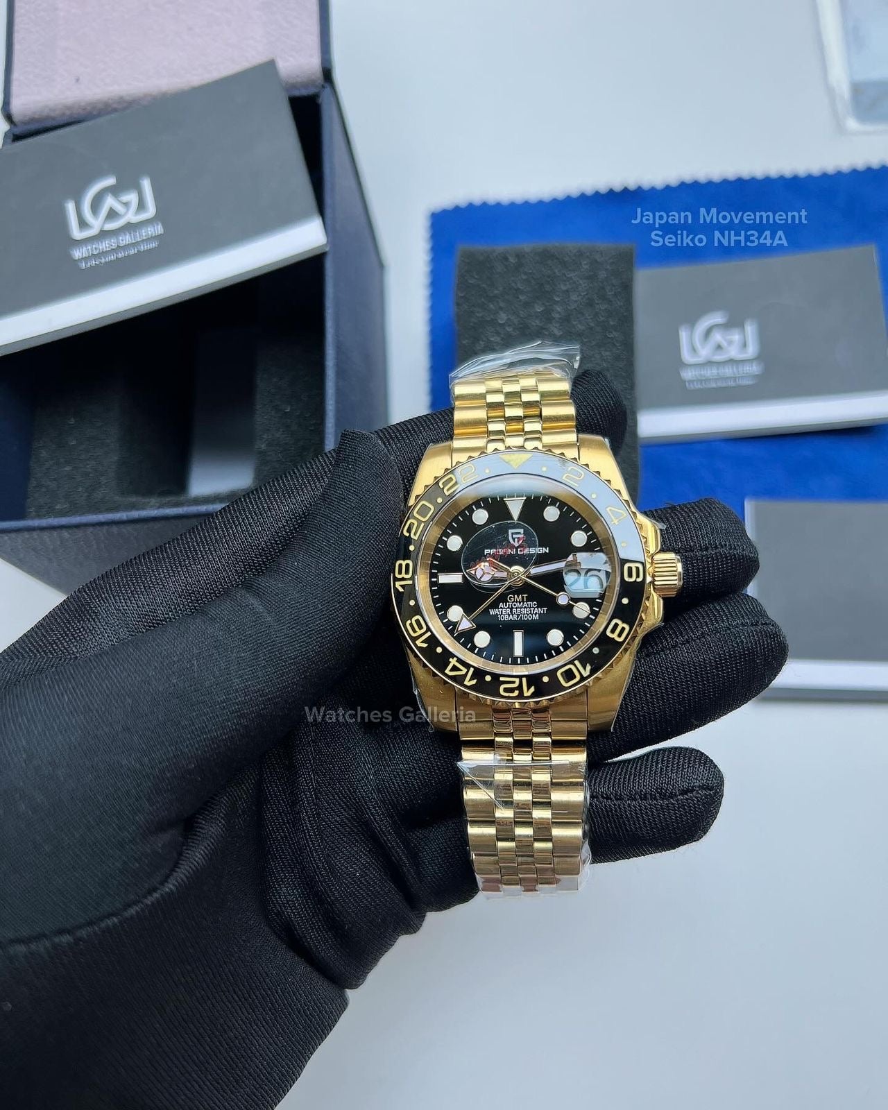 Pagani Design GMT Master II V5 Automatic Seiko NH34A (Full Gold) PD1662A âDISCONTINUEDâ