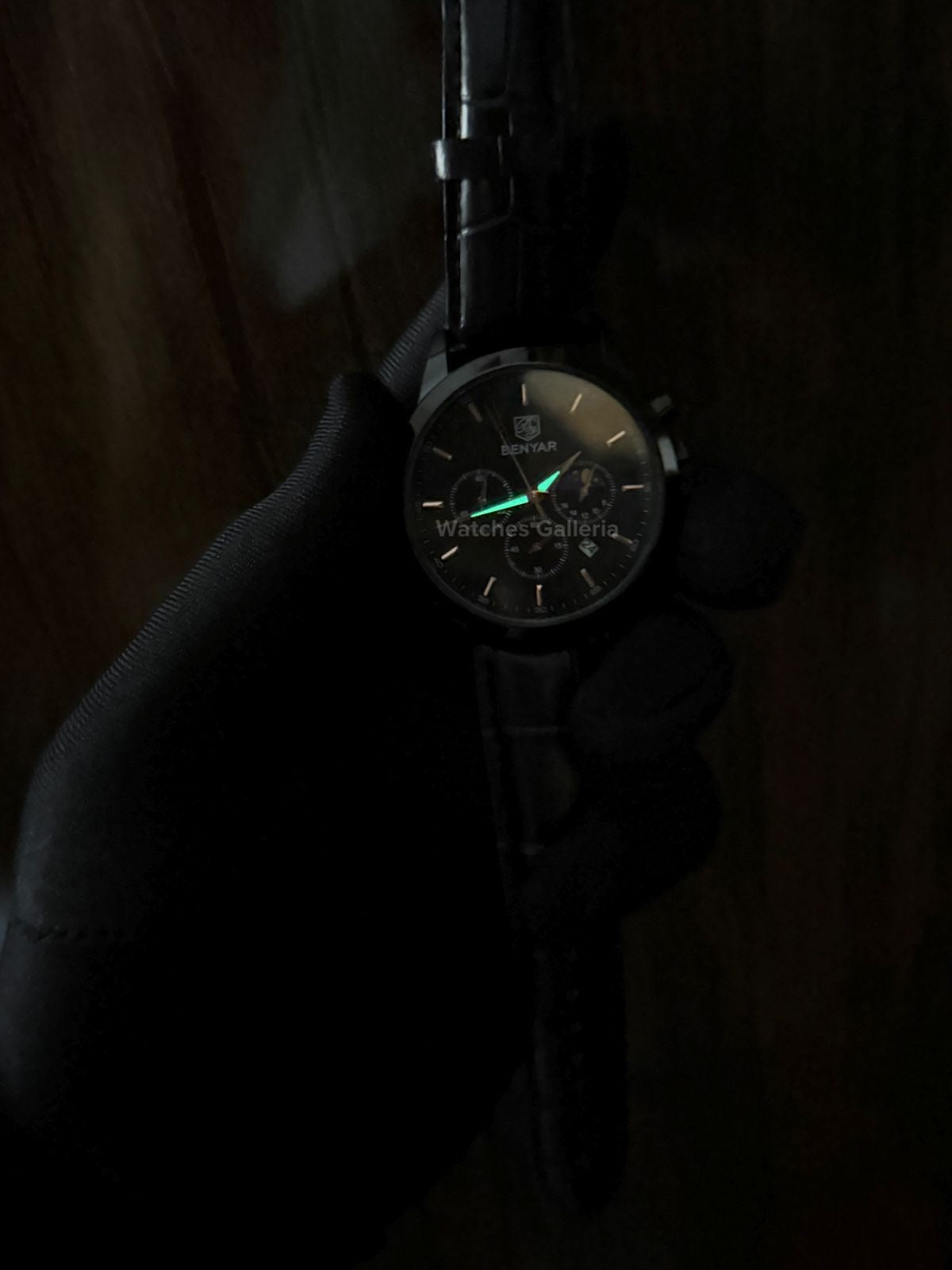 Benyar Chronograph Moonphase Quartz(Black) BY5160 Watches Galleria