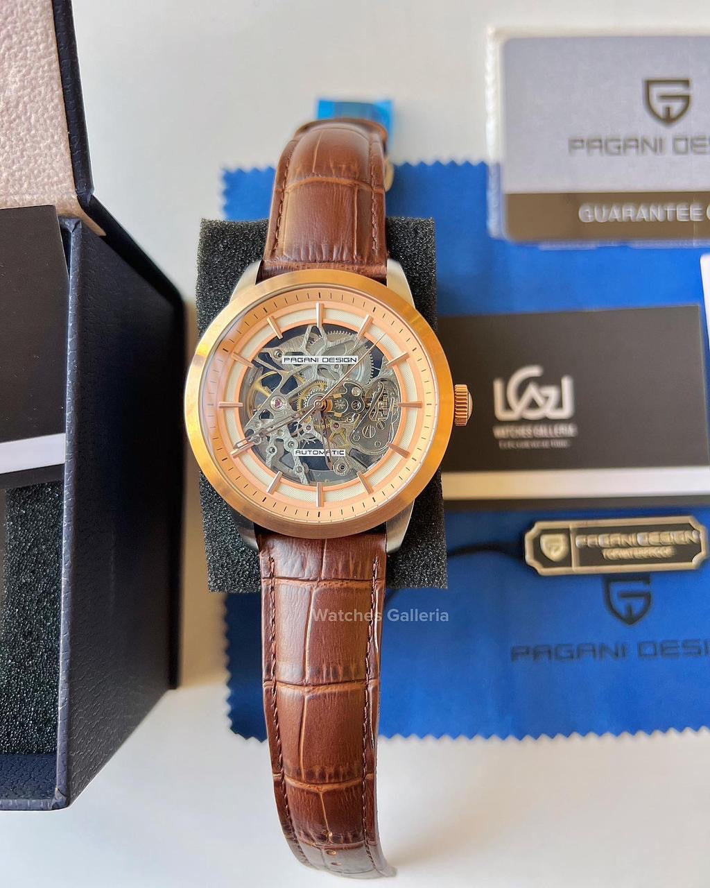 Pagani Design Skeleton Automatic (Brown/Gold) PD1638