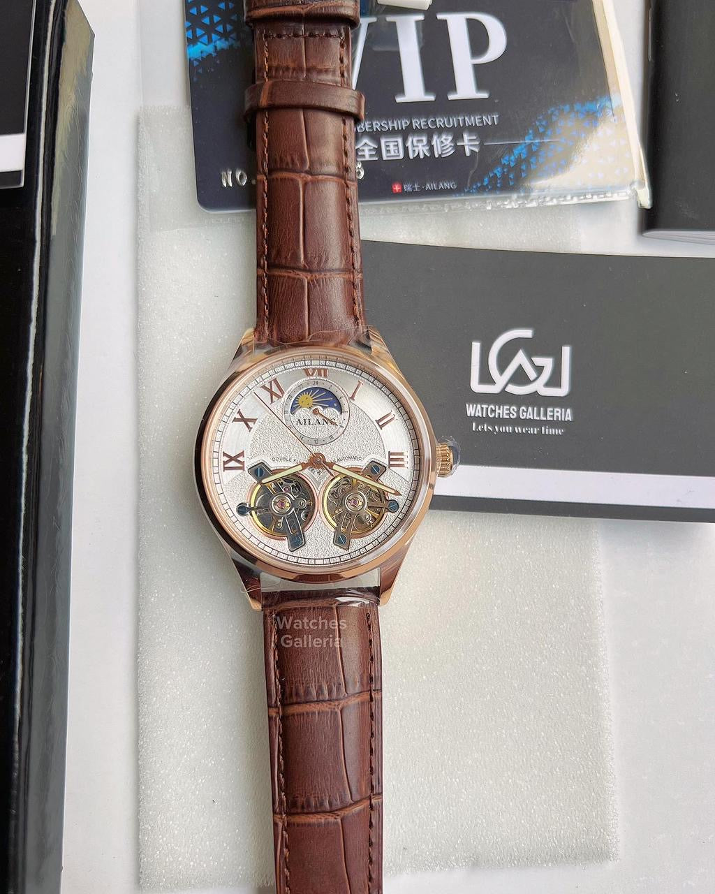 Ailang Double Flywheel Automatic (White/Brown) AL8822