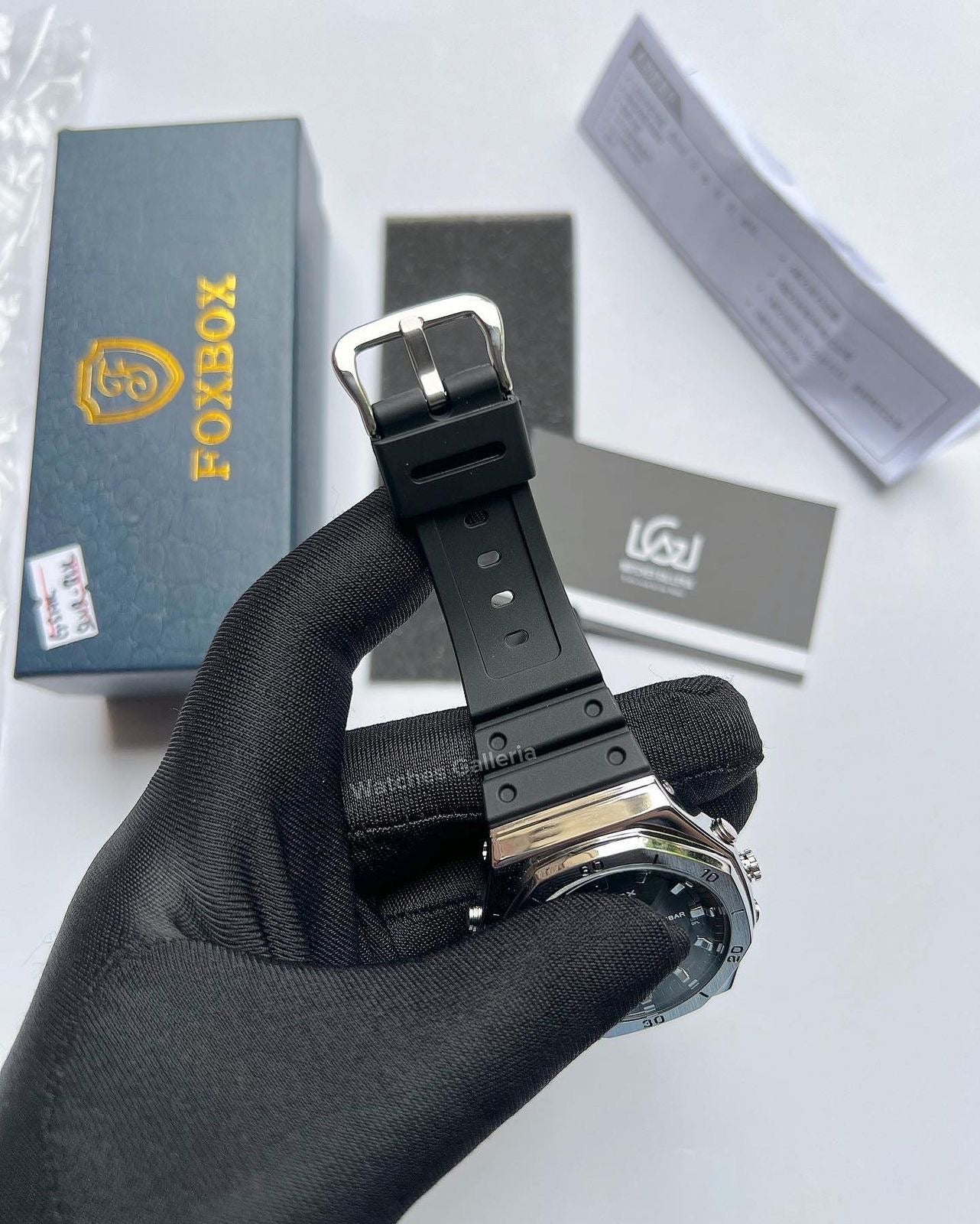 Foxbox Oak Dual Watch (Silver Black) FB0030
