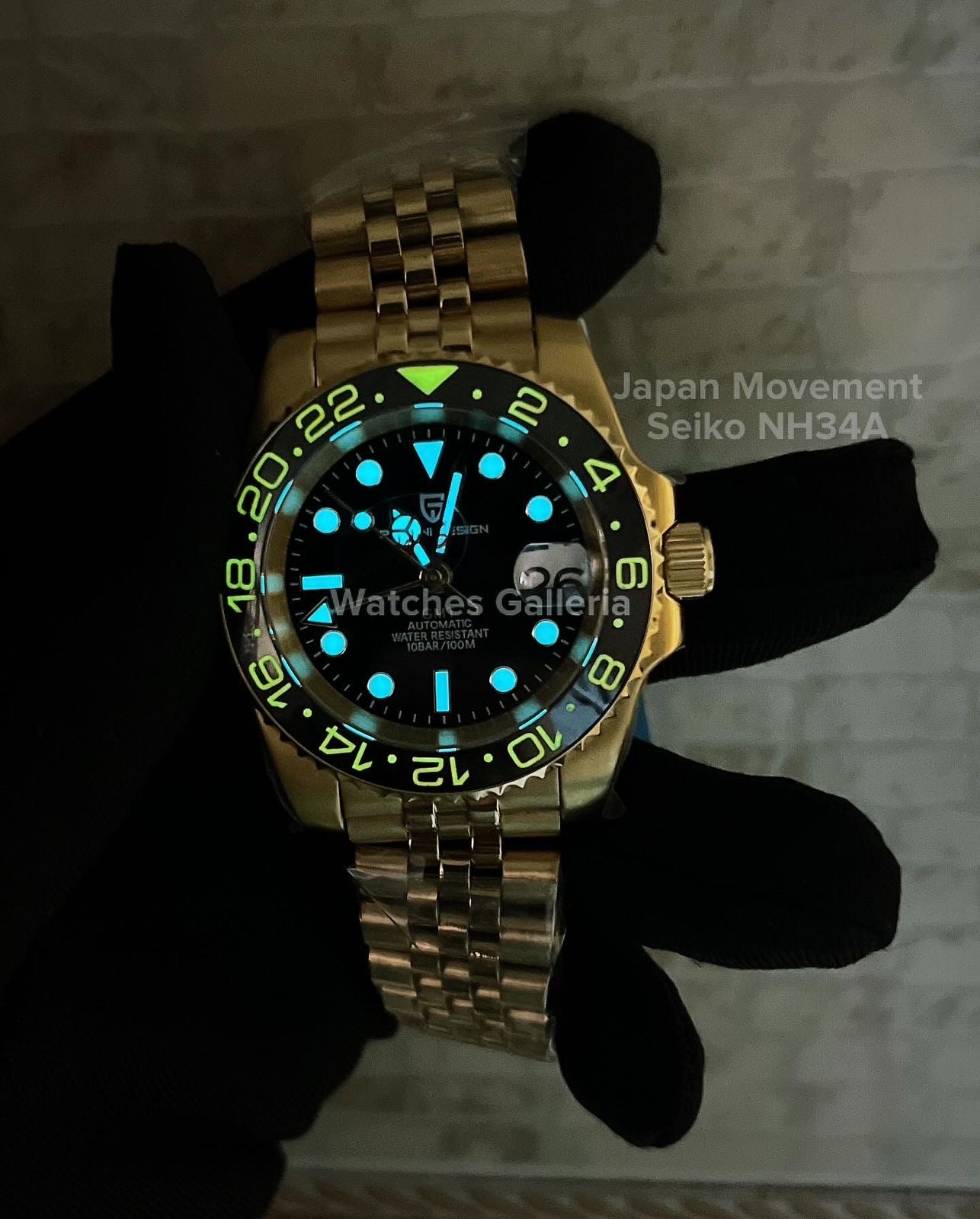 Pagani Design GMT Master II V5 Automatic Seiko NH34A (Full Gold) PD1662A âDISCONTINUEDâ