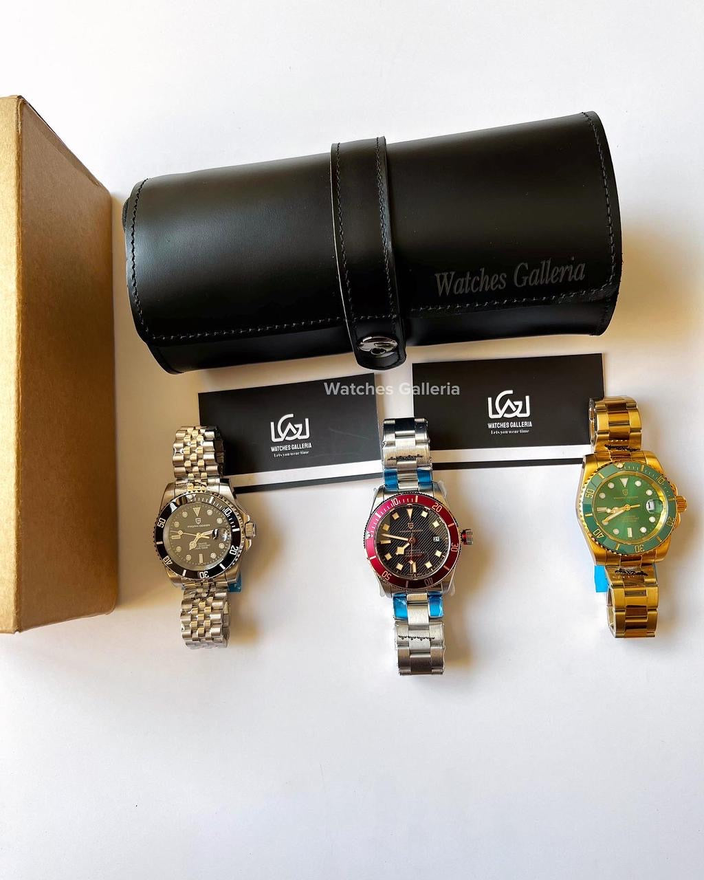 Watch Travel Roll by Watches Galleria 3 Slots (Black)