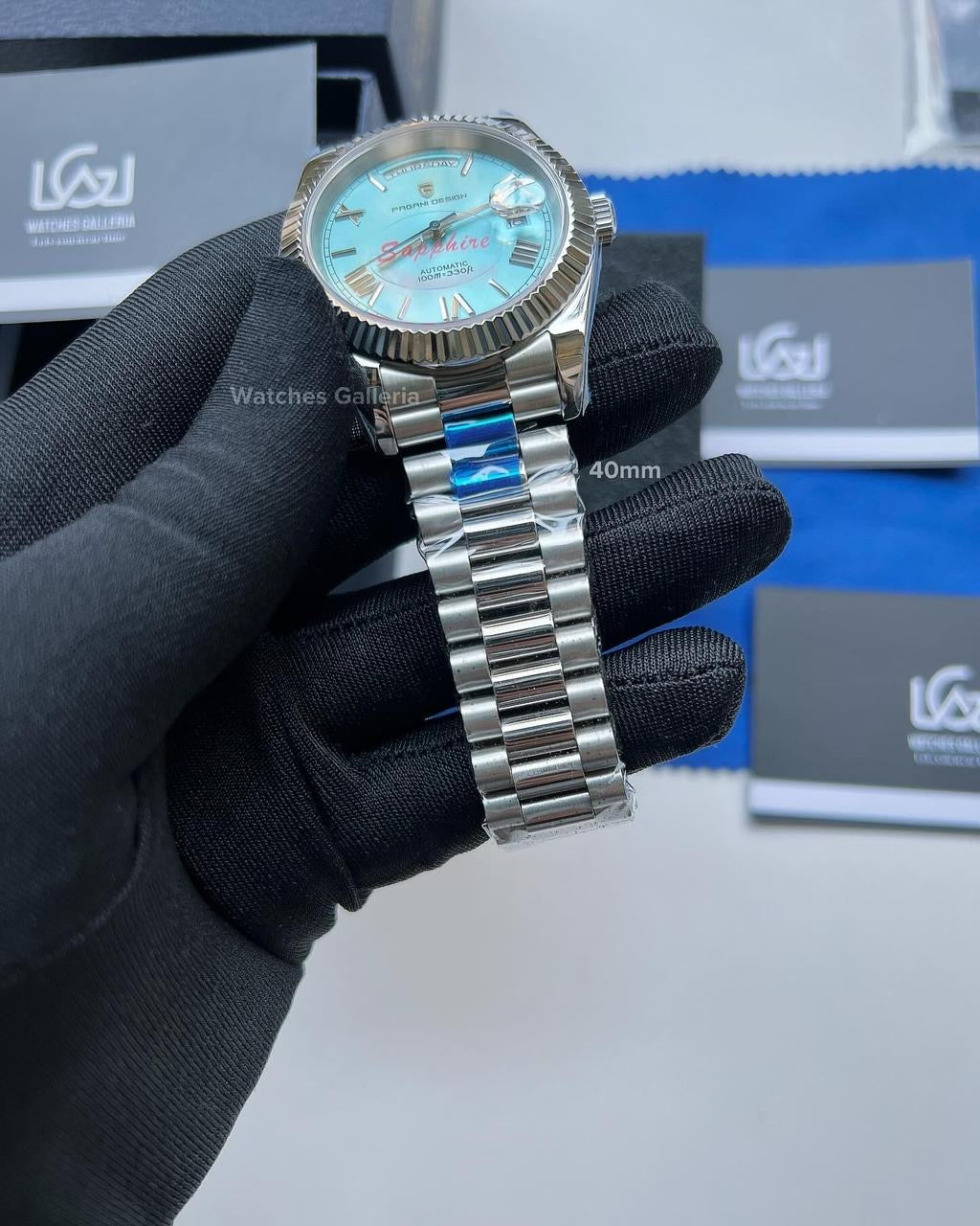 Pagani Design Date Day Automatic 40mm Seiko NH36A Ice Blue Dial PD1783