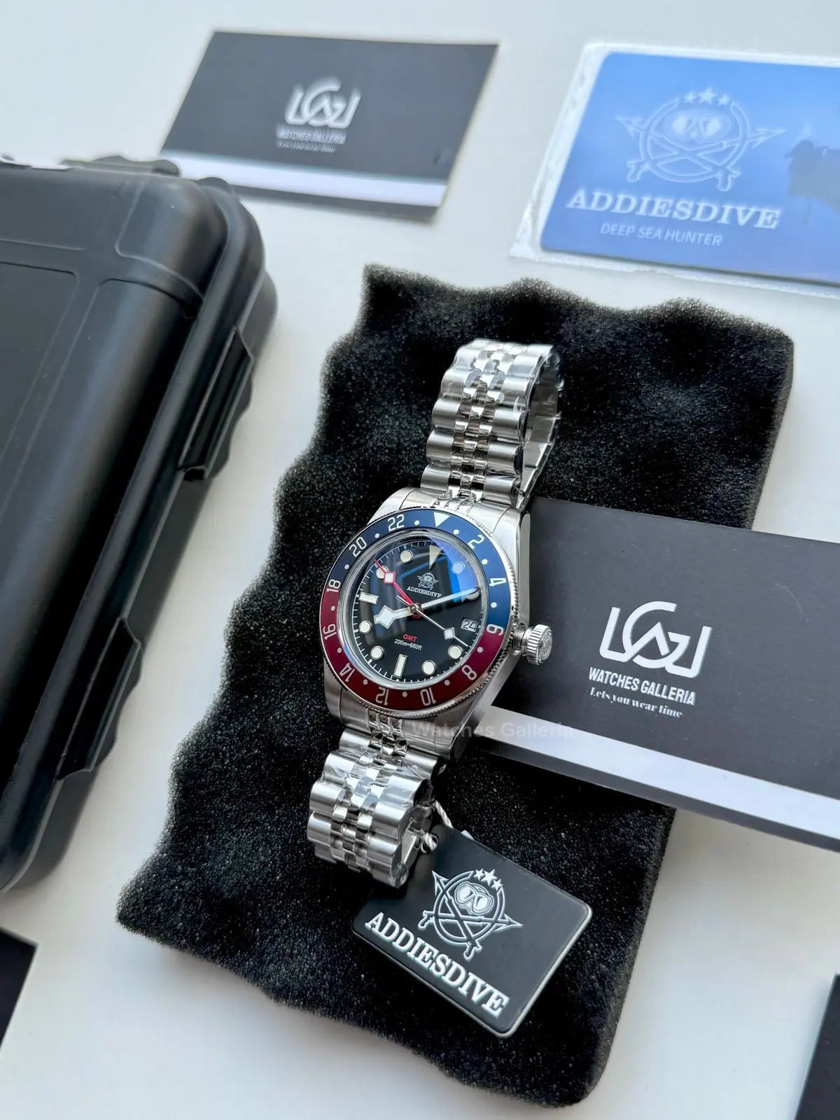 Addiesdive Black Bay GMT Pepsi Quartz (Black) AD2044 Watches Galleria