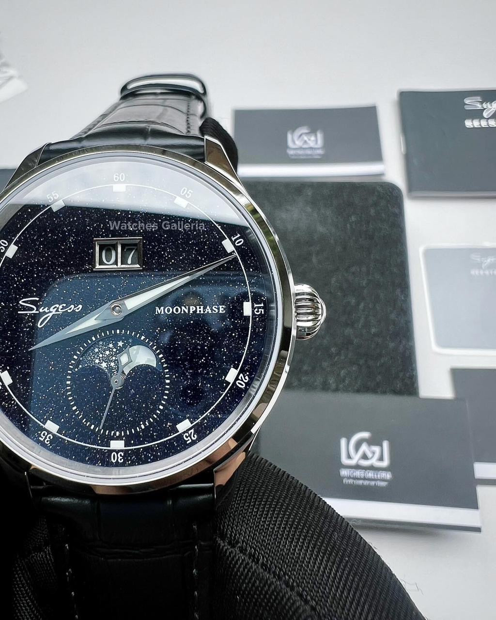 Sugess Moonphase Watch Automatic (Black) S401B Watches Galleria