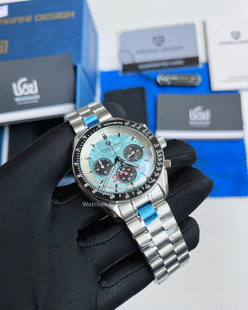 Pagani Design Speedmaster Moonwatch Quartz (Ice Blue Meteorite) PD1701