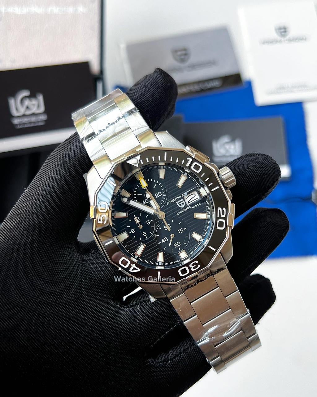 Pagani Design Aquaracer Chronograph Quartz (Black) PD1617 “DISCONTINUED”
