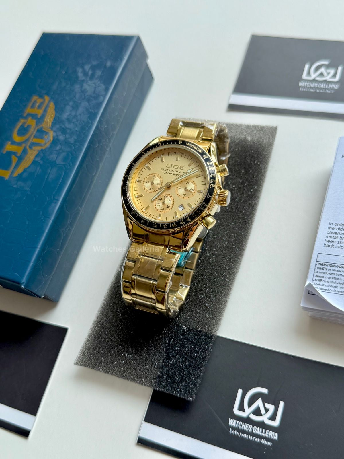 Lige Speedmaster Quartz (Gold/Black) lige89137 Watches Galleria