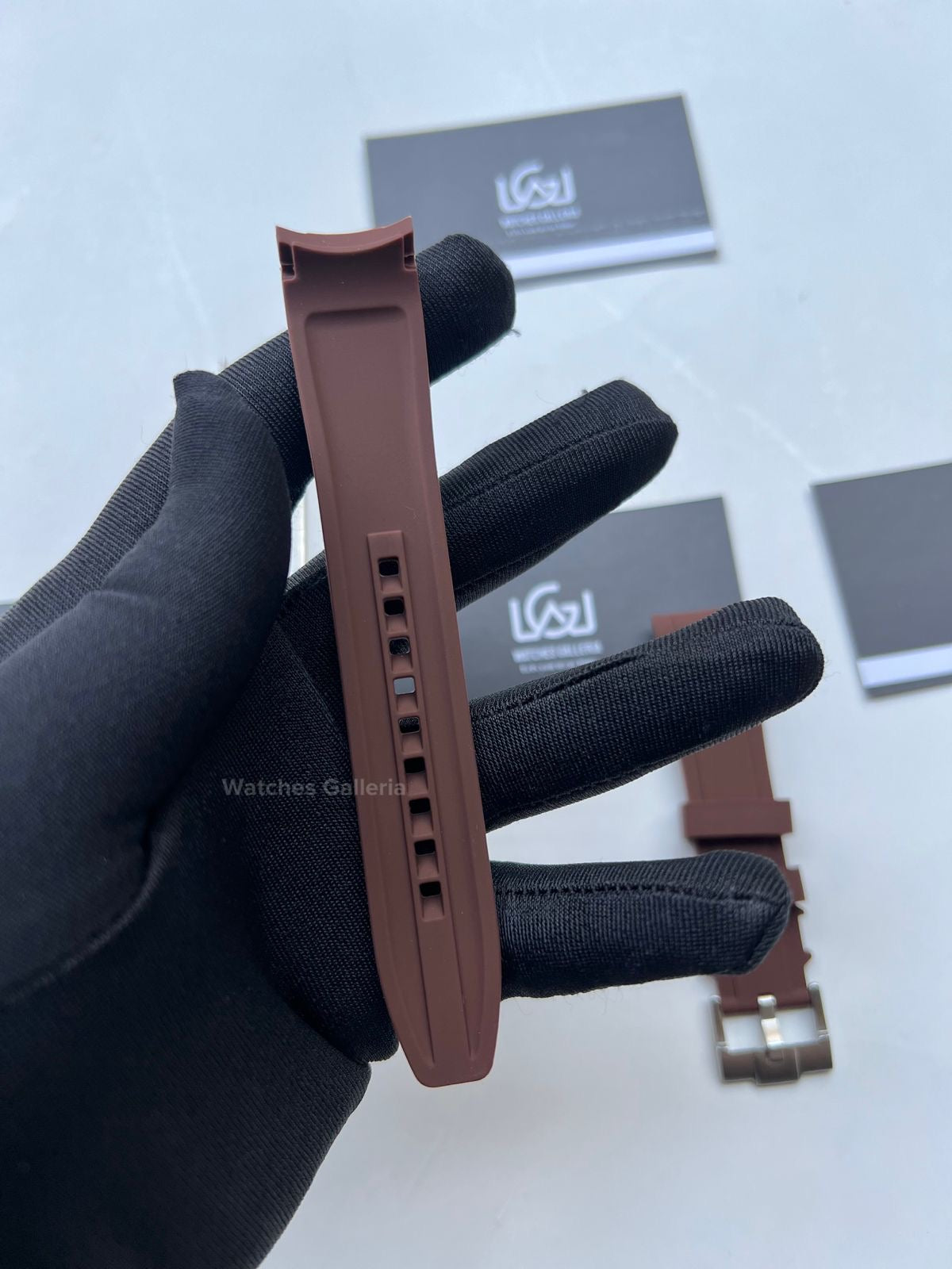 Silicon Straps Brown w/ Silver Buckle