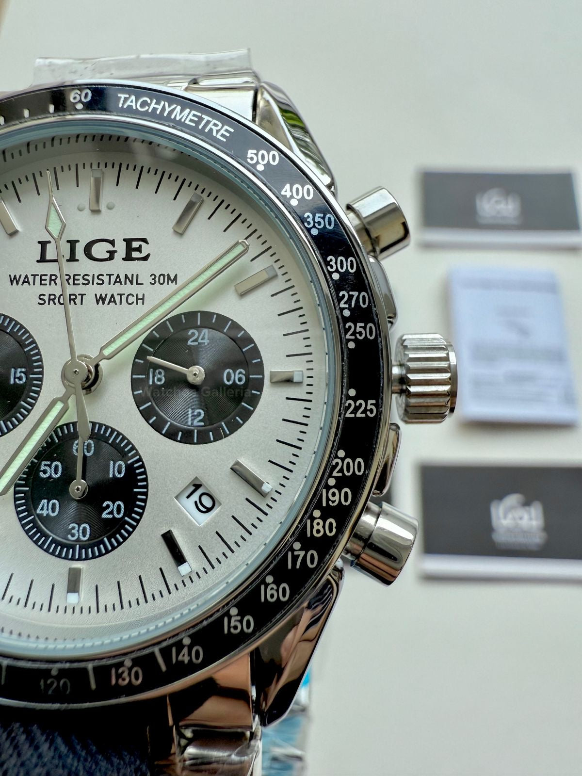 Lige Speedmaster Quartz (White/Black) Lige89137 Watches Galleria © Copyrights All Right Reserved