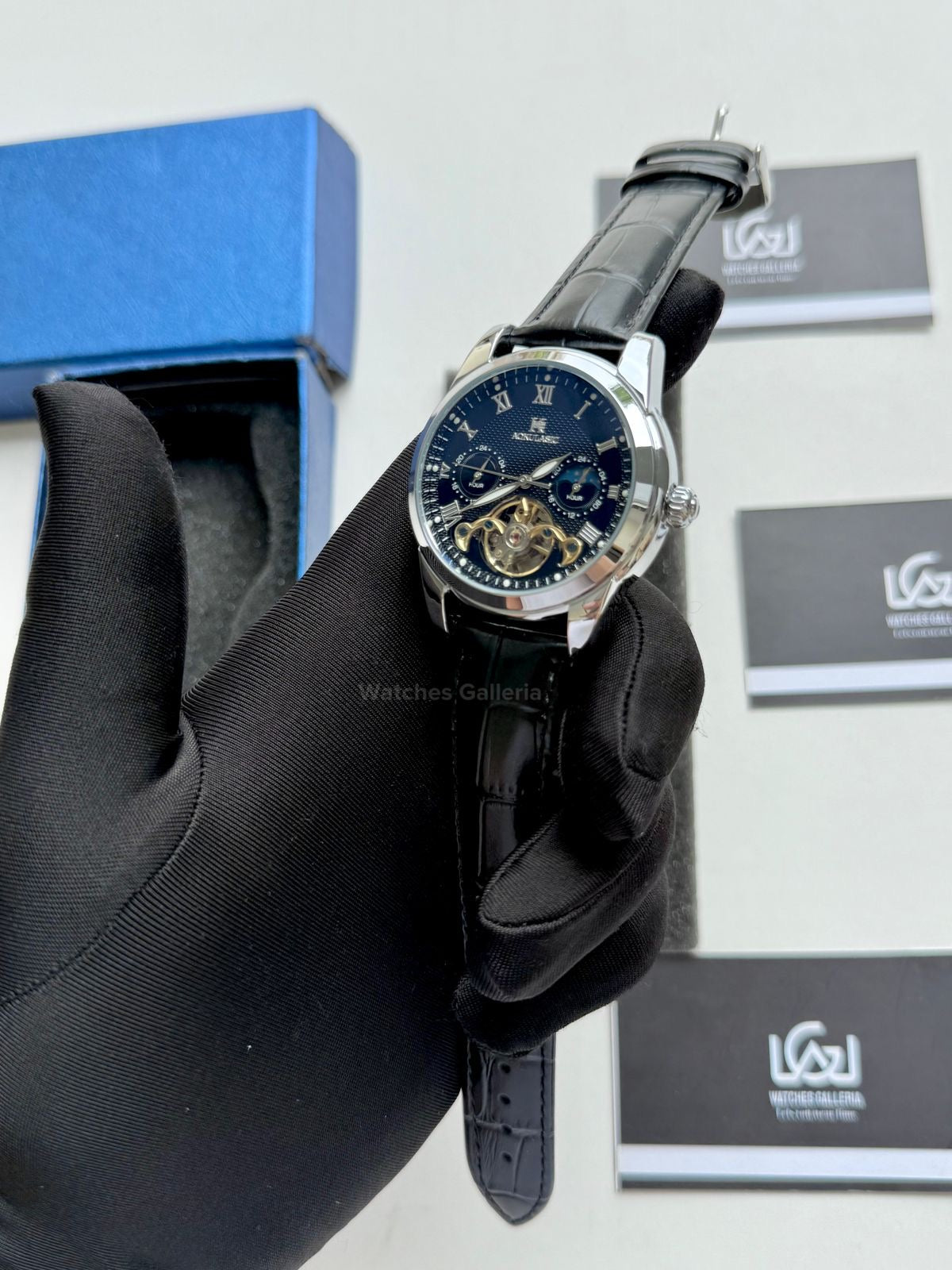 Aokulasic Calendar Flywheel Watch Automatic (Black) AOKU1701 Watches Galleria