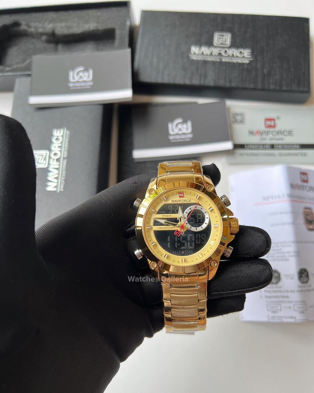 Naviforce Dual Display Quartz Watch (Gold) NF9163