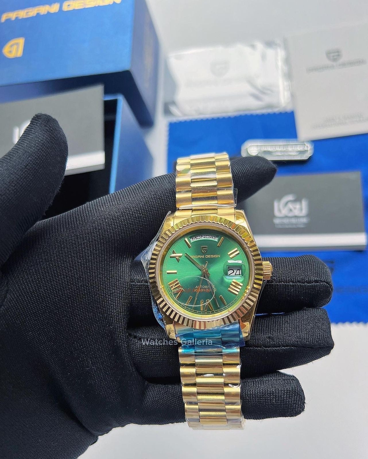Pagani Design Date Day 36mm Automatic (Gold Green) PD1752