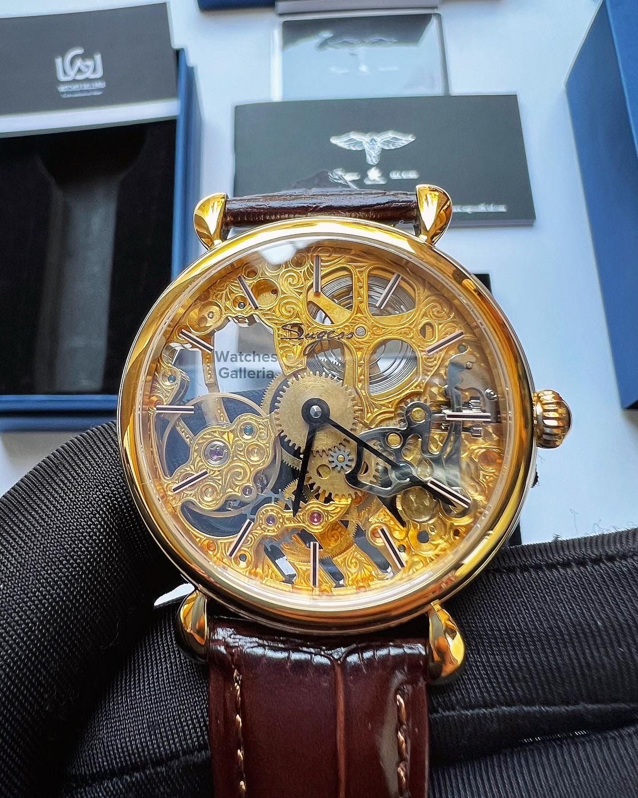 Sugess Skeleton Slimmaster Manual Wind (Brown Gold) SU3600 (Discontinued)
