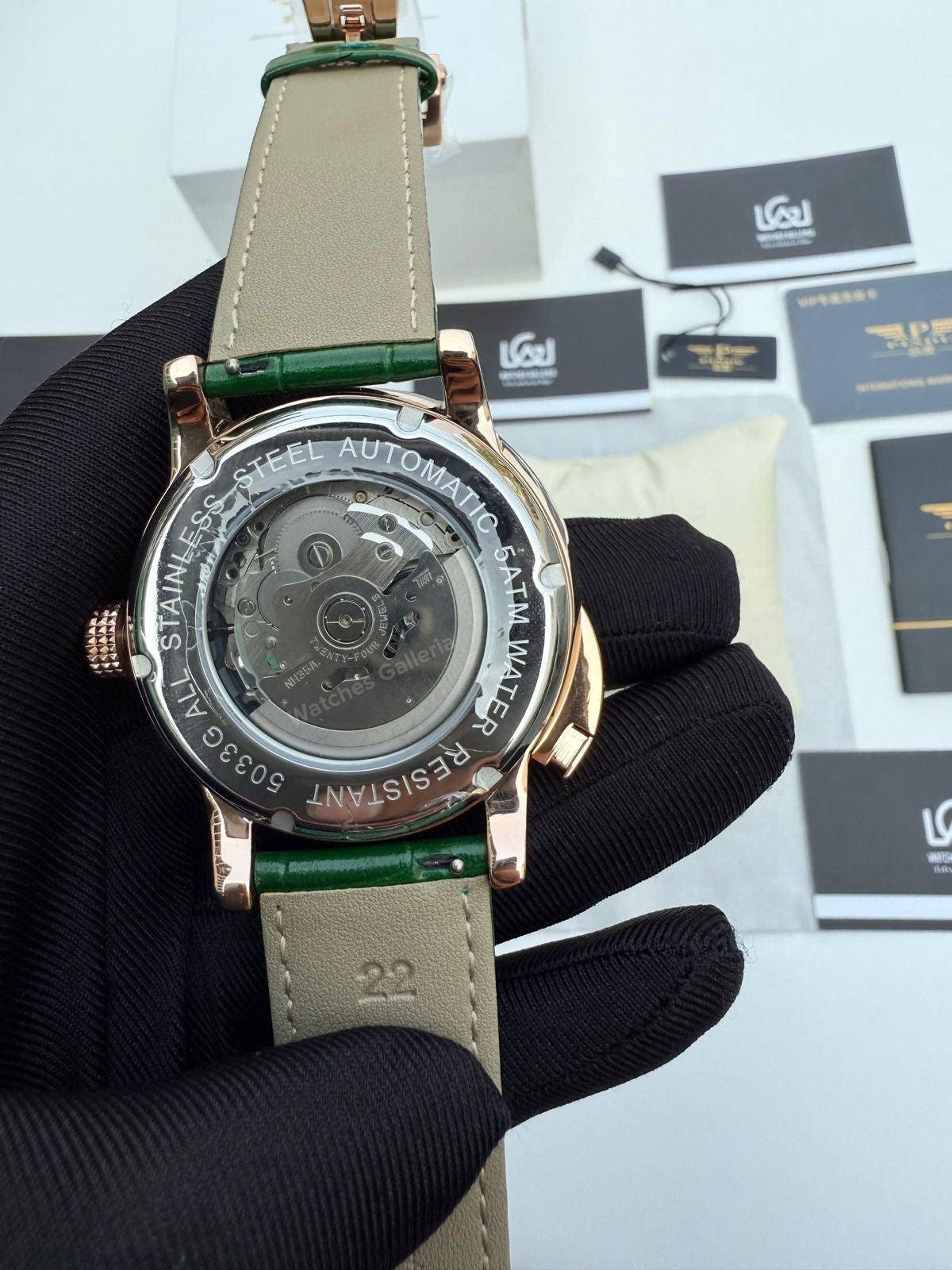 Pindu Design Casino Tourbillon Roulette Button Automatic (Green) P6628 Watches Galleria
