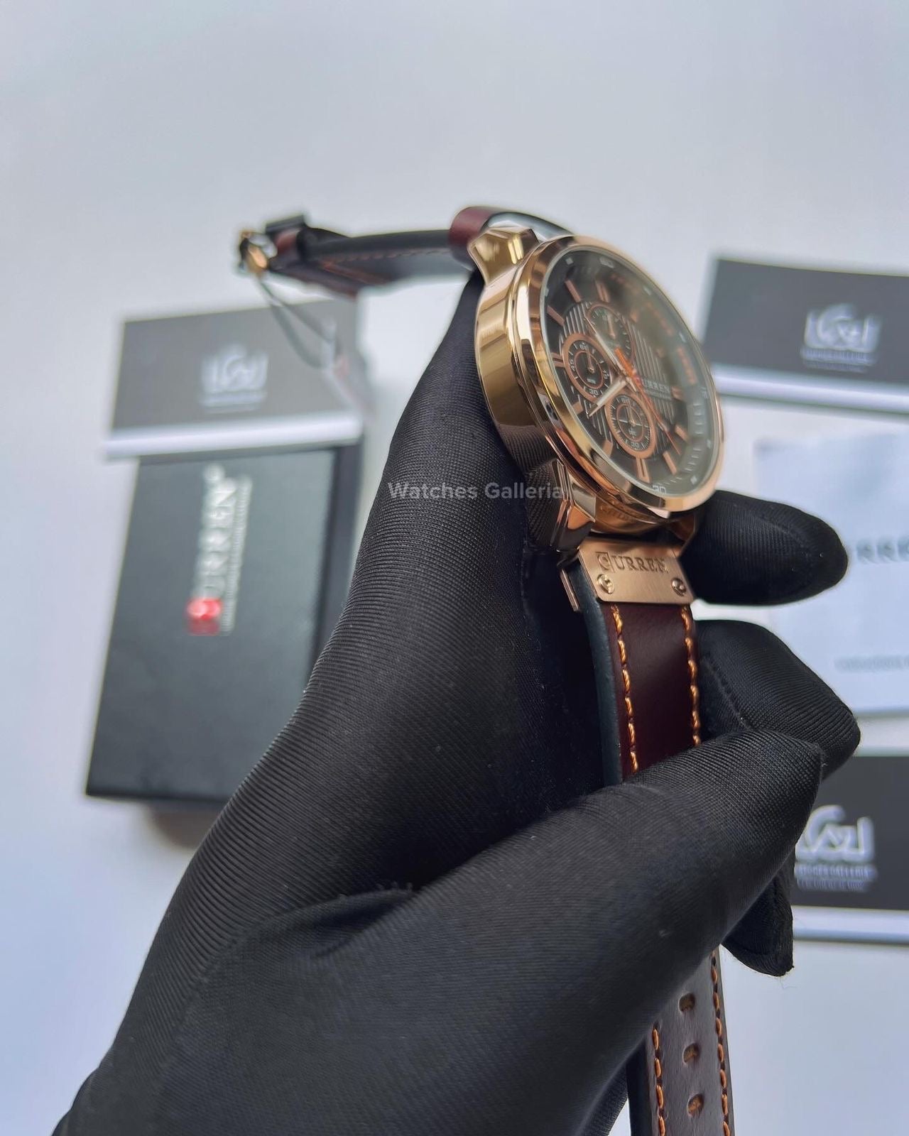 Curren Chronograph (Rose Gold Brown) C8921 Watches Galleria