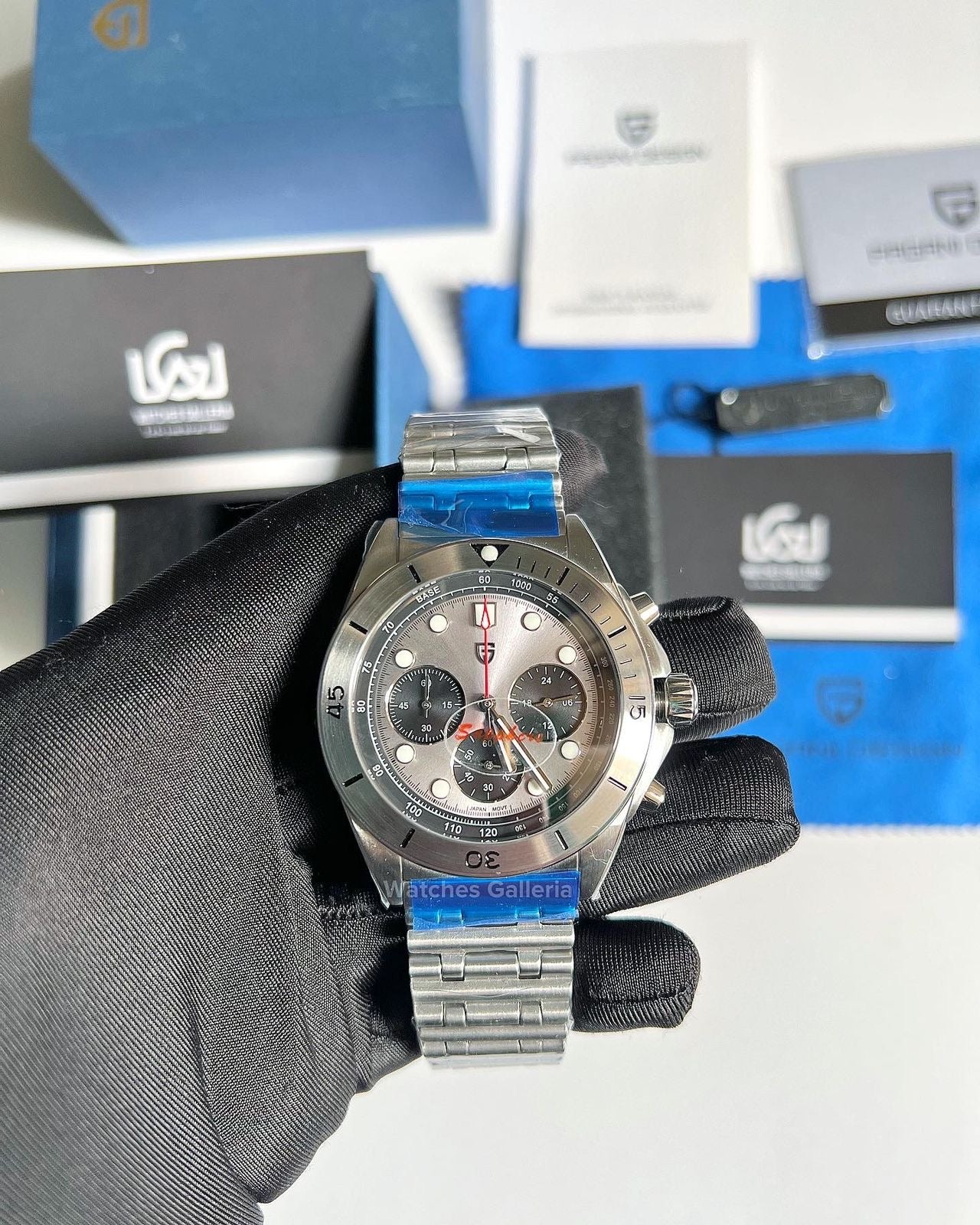 Pagani Design Chronomat W/ Rouleaux Bracelet (Silver) PD1705