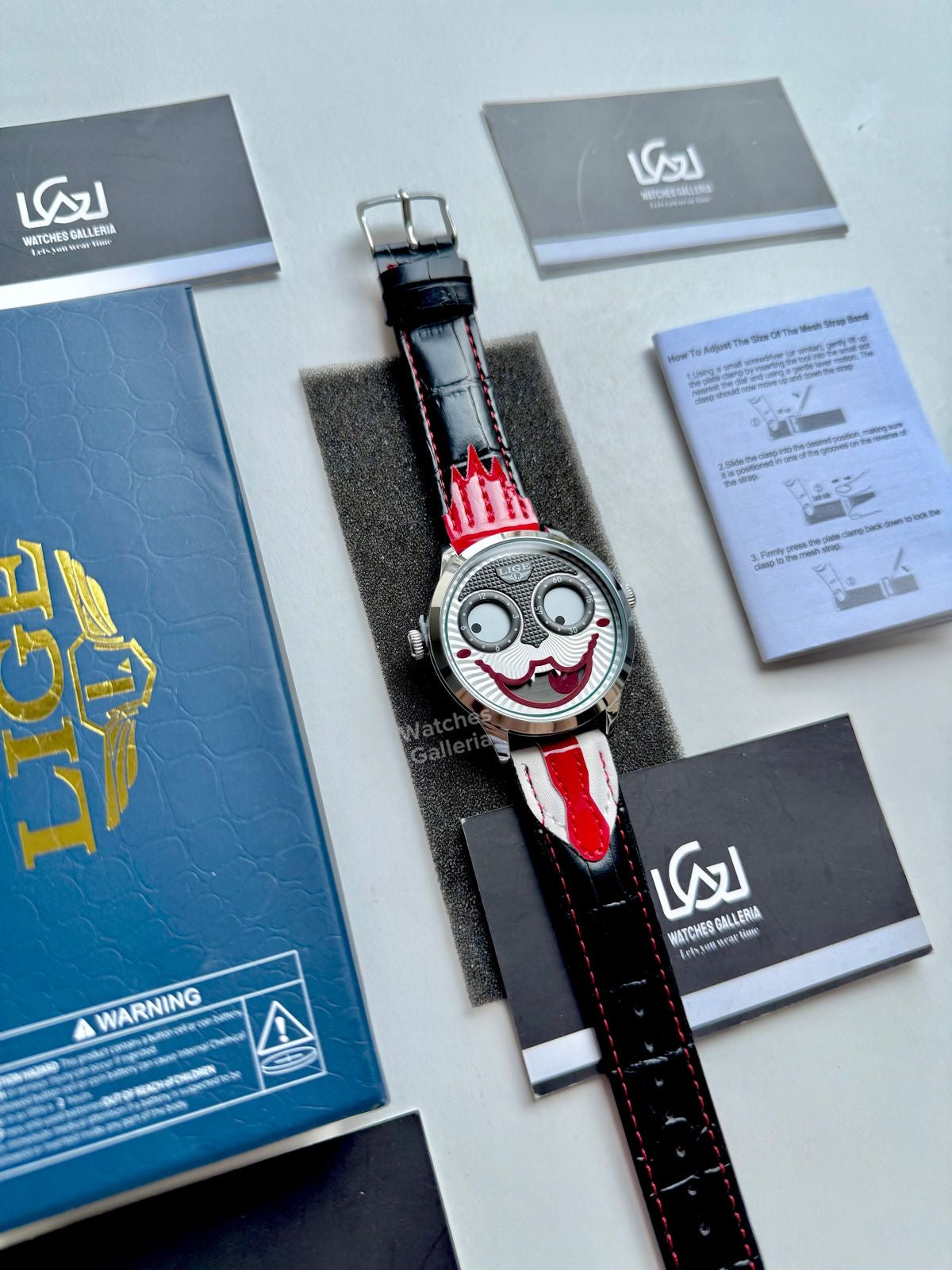 Lige Clown Watch Quartz (Red/Silver) LG89160 Watches Galleria