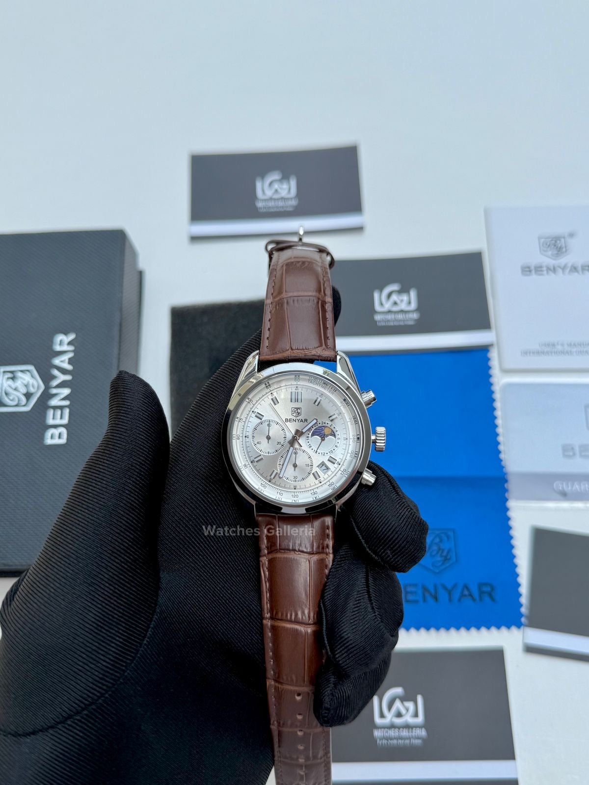 Benyar Classic Moonphase Quartz (Brown) BY5193 Watches Galleria