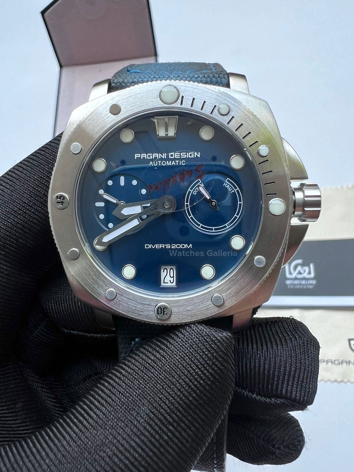 Pagani Design Submersible Automatic Divers Watch (Blue) PD1767 Watches Galleria