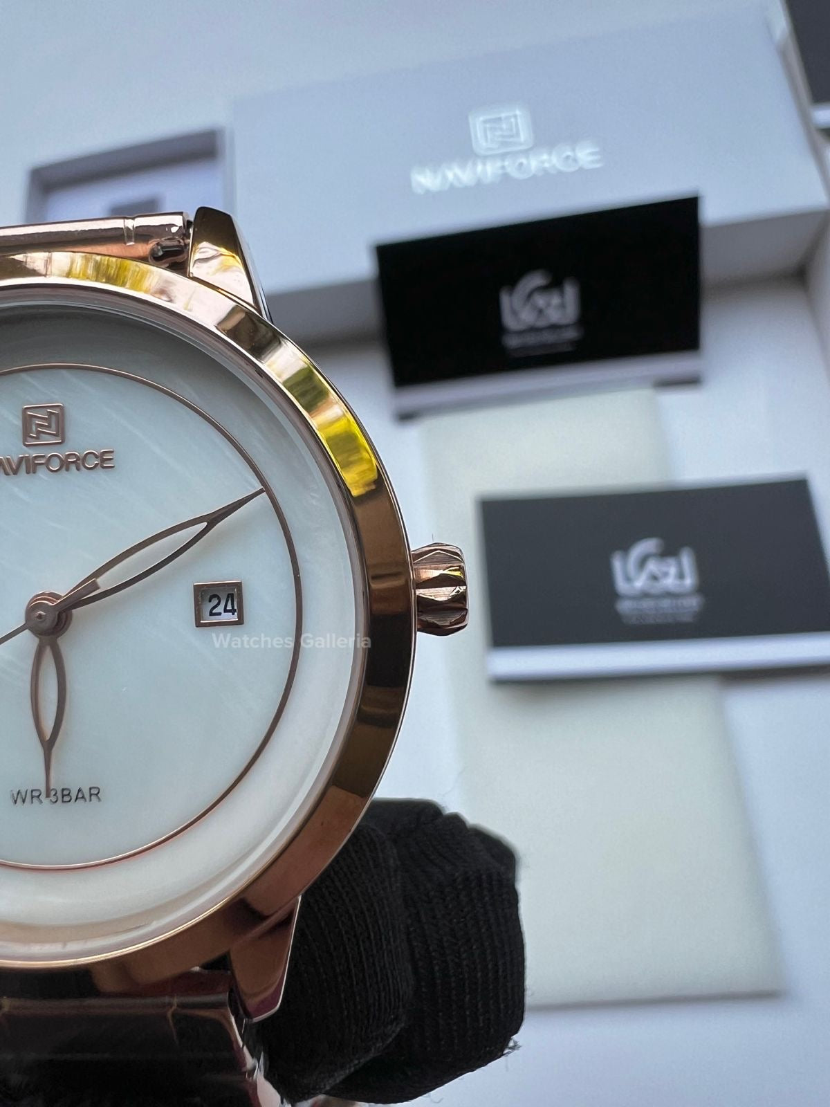 Naviforce Ladies Date Just (Rose Gold) NF5008L Watches Galleria