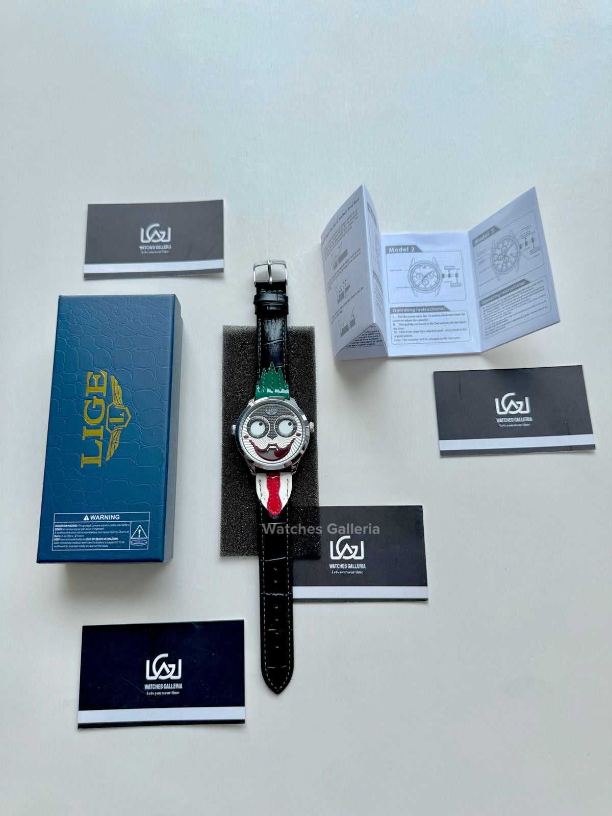 Lige Clown Watch Quartz (Green) LG89160 Watches Galleria