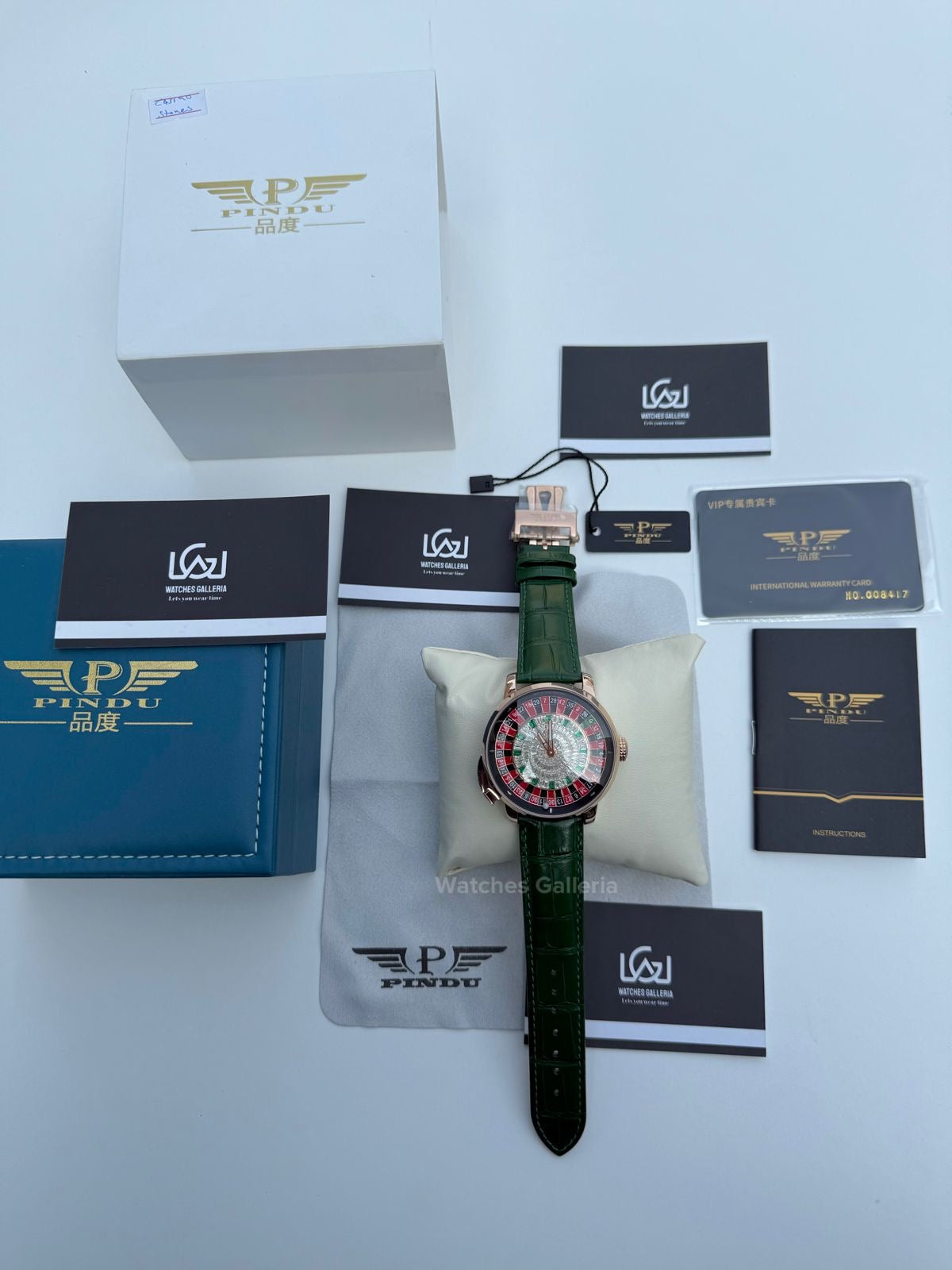 Pindu Design Casino Roulette Button Edition Automatic (Baguette Cut Diamonds) P6628 Watches Galleria