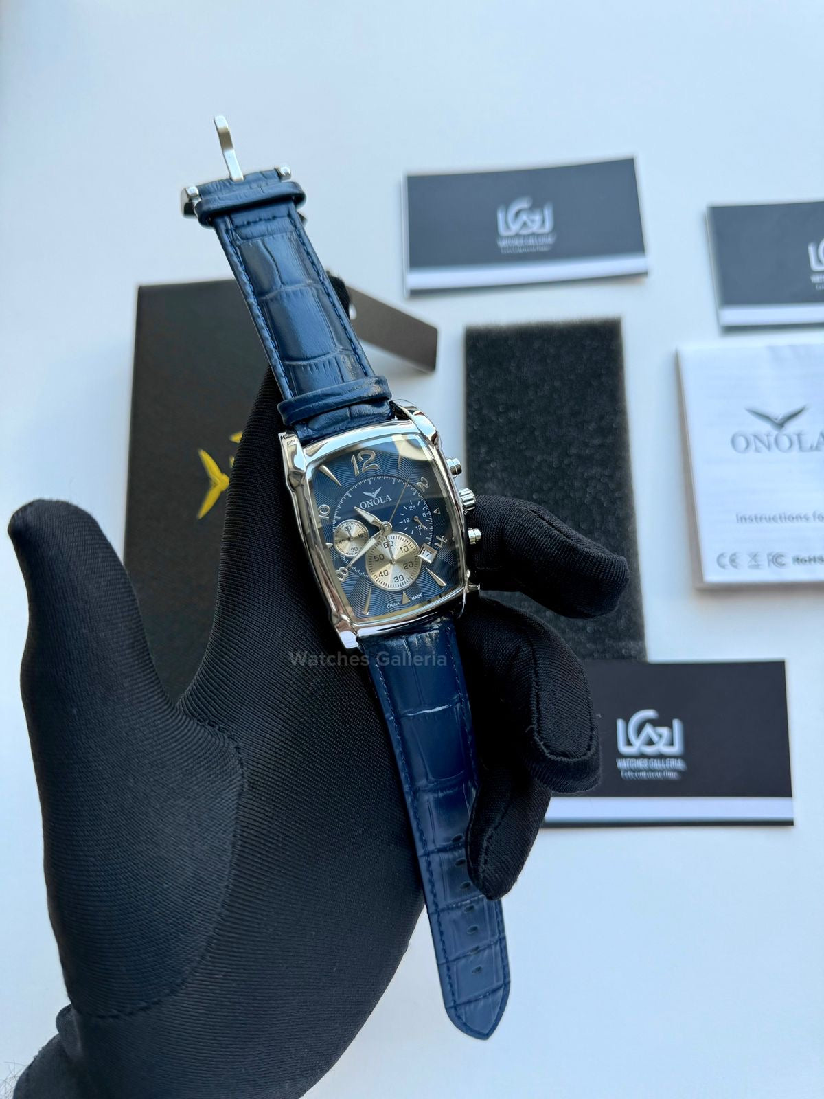 Onola Square Chronograph Quartz (Blue) ON6818 Watches Galleria