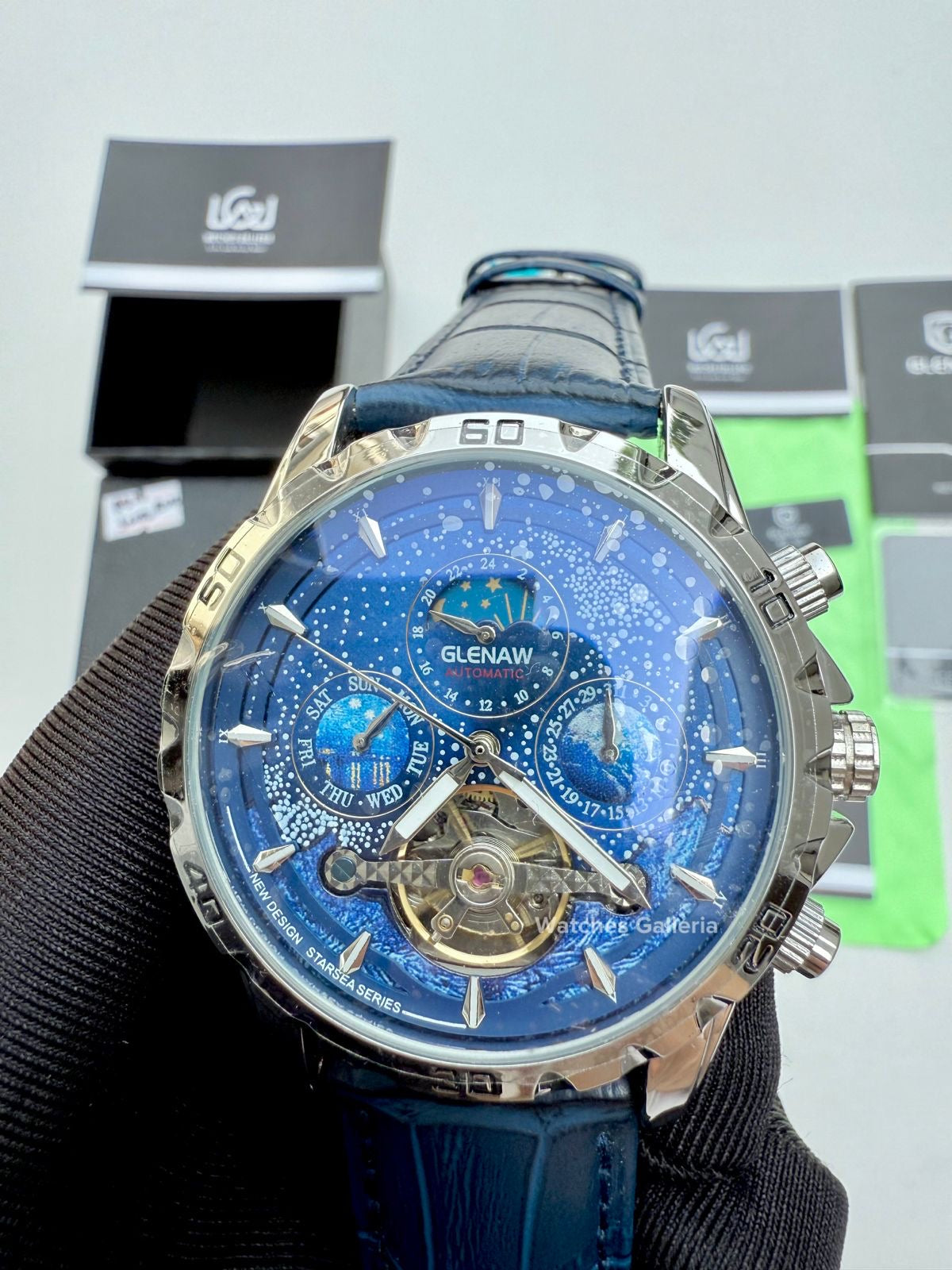 Glenaw Moonphase Automatic (Blue) GL8919 Watches Galleria