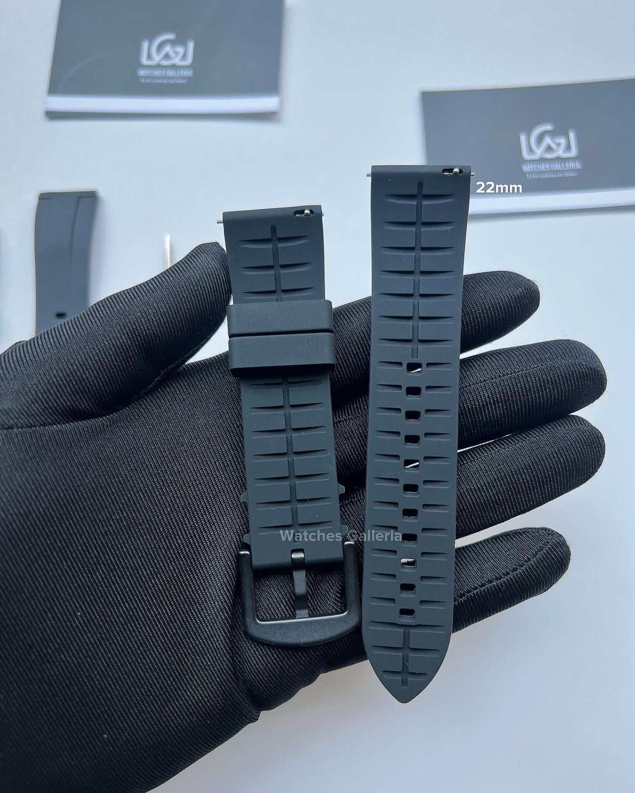 Rubber Straps Quick Release (Black Black Buckle) 20mm or 22mm