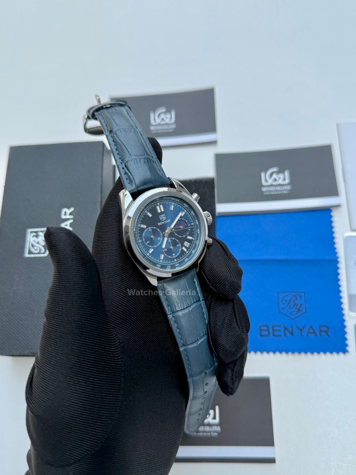 Benyar Classic Moonphase Quartz (Blue) BY5193 Watches Galleria