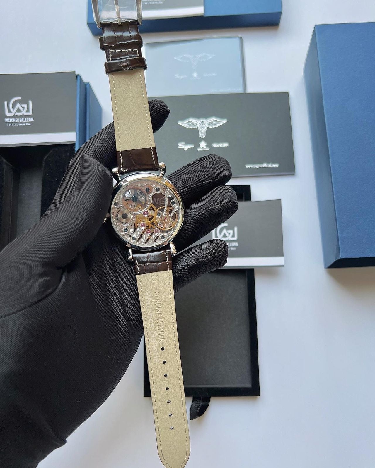 Sugess Skeleton Slimmaster Manual Wind (Brown Silver) SU3600 (Discontinued)