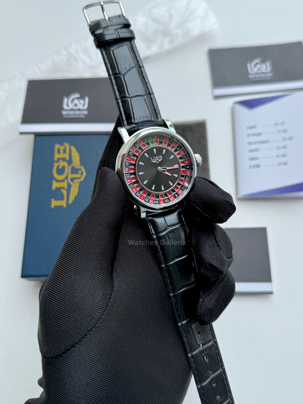 Lige Casino Watch Quartz (Silver Black) LG89161 Watches Galleria