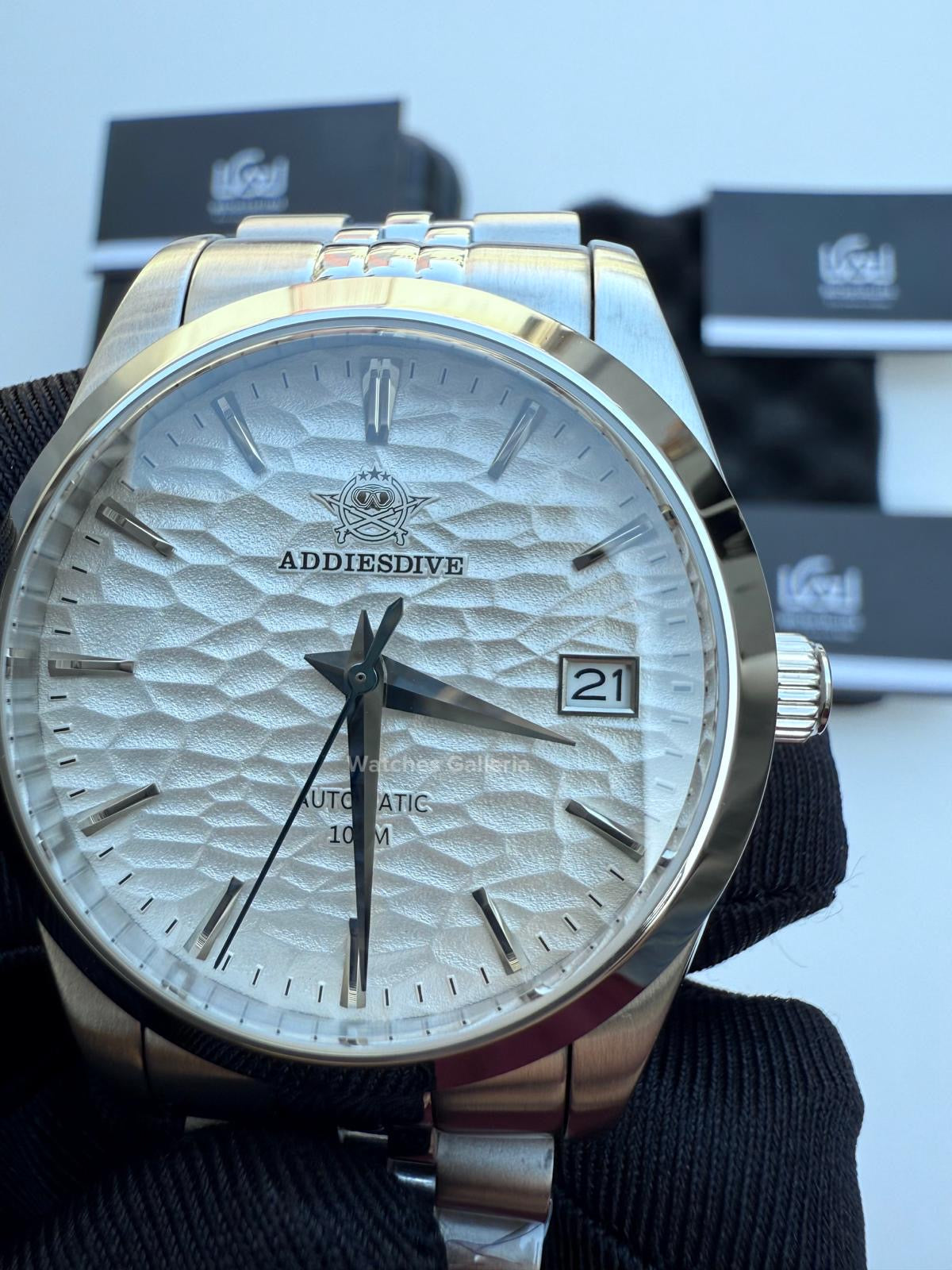 Addiesdive Omiwatari (White) Japan Automatic Movement AD2118 Watches Galleria