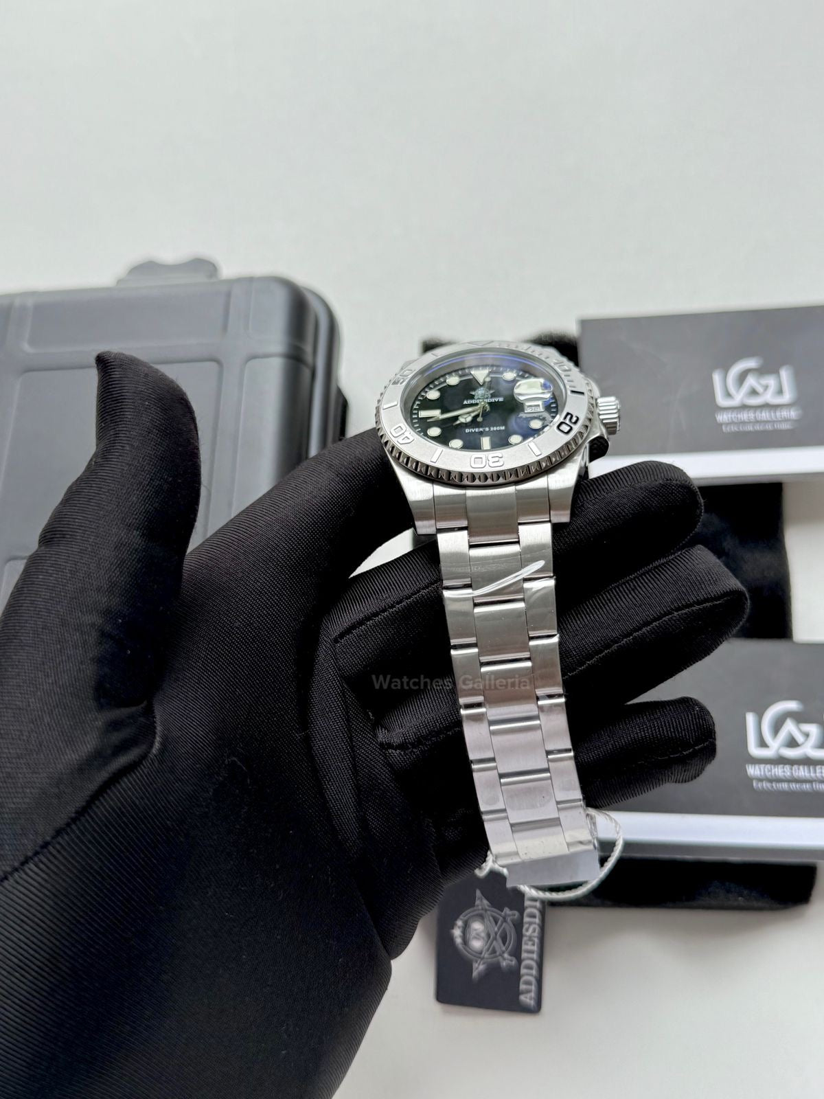 Addiesdive Yachtmaster Black Quartz (Silver Bezel) MY-H3-C Watches Galleria Š Copyrights All Right Reserved