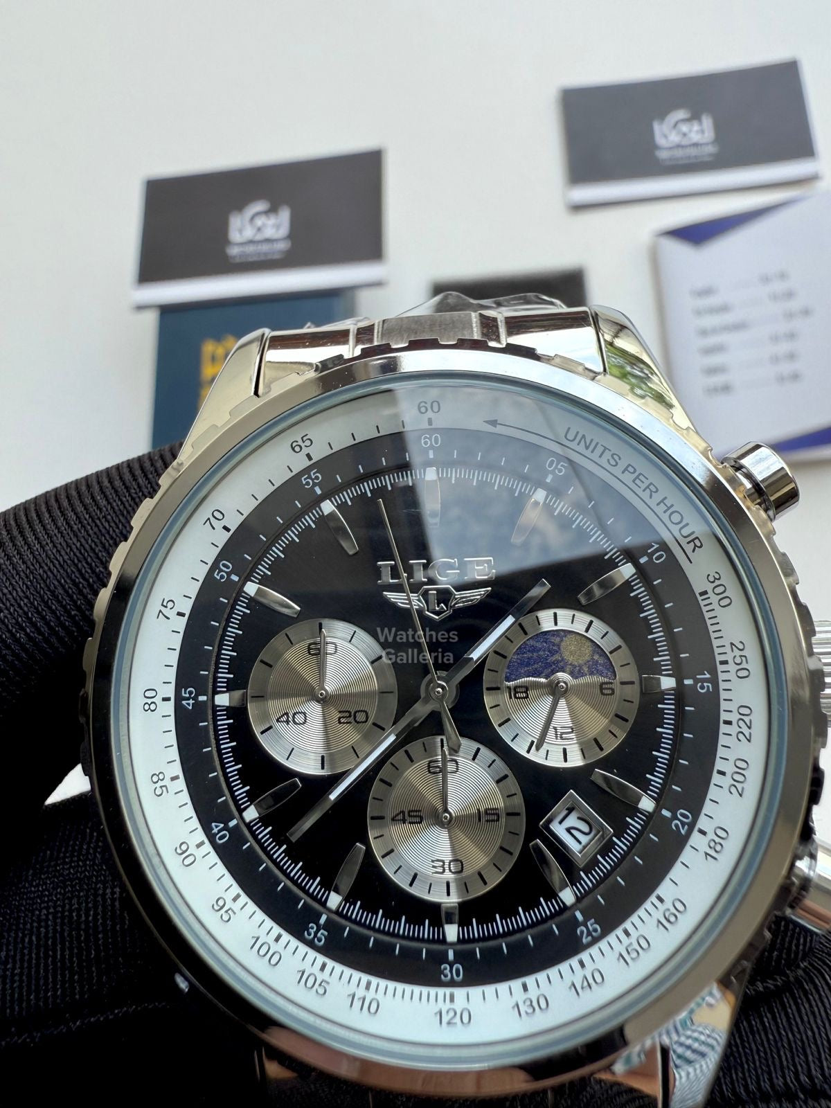 Lige Chronograph Quartz (Black) Lige8989 Watches Galleria
