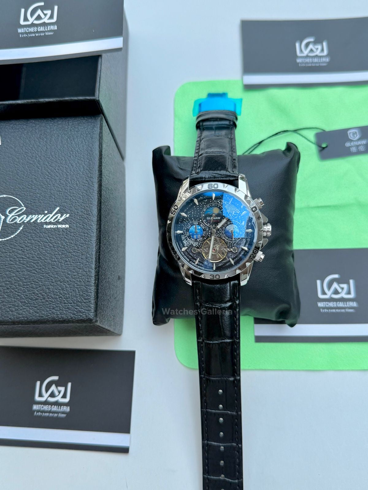 Glenaw Moonphase Automatic (Black) GL8919 Watches Galleria