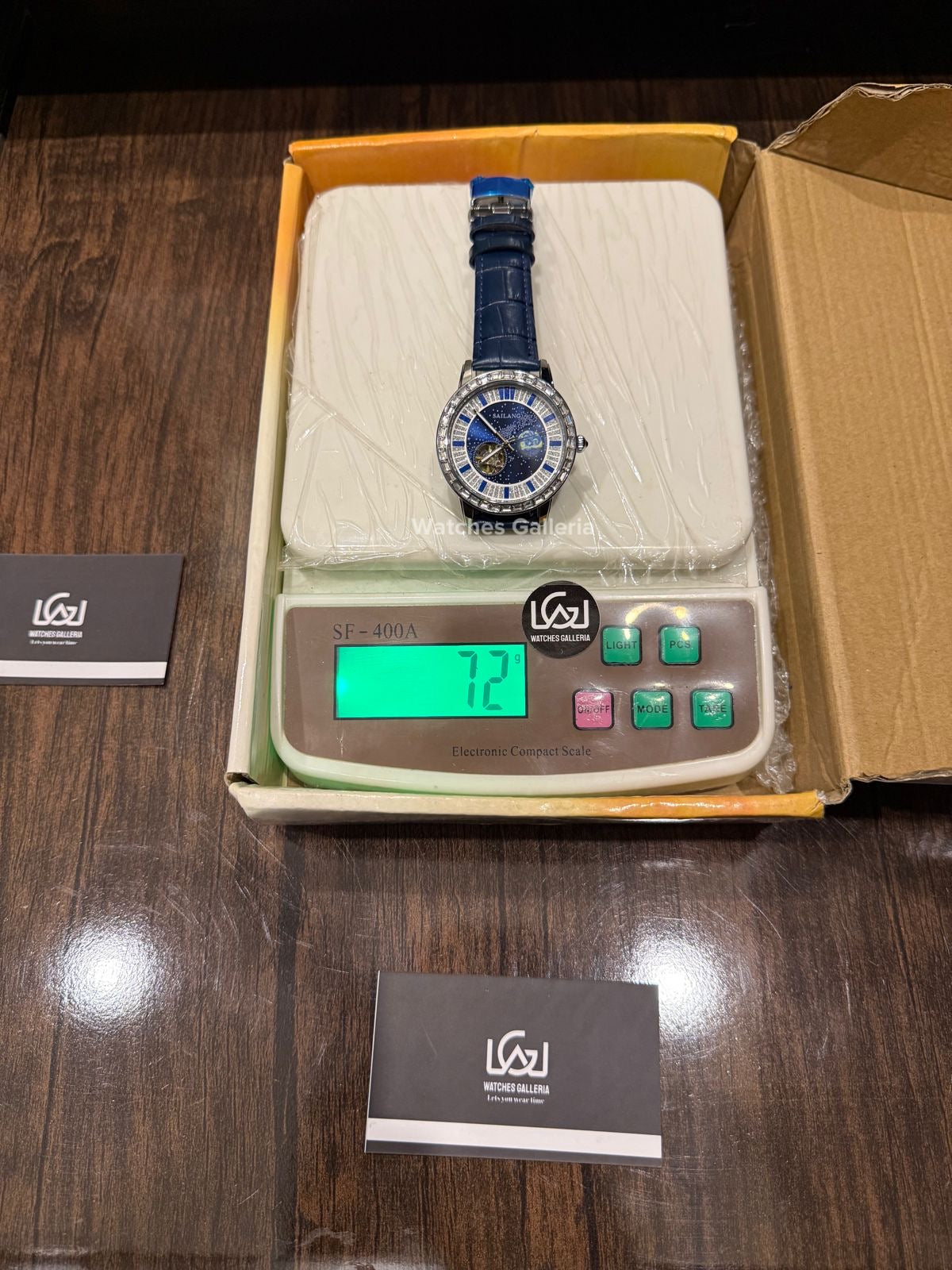 Sailang Moon Dial Open Heart Watch Automatic (Blue) 6603A Watches Galleria