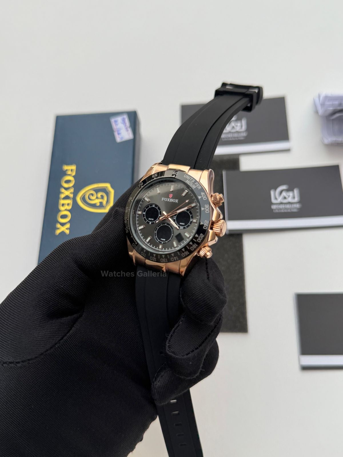 Foxbox Daytona Digital (Black Rose Gold) FB0055 Watches Galleria