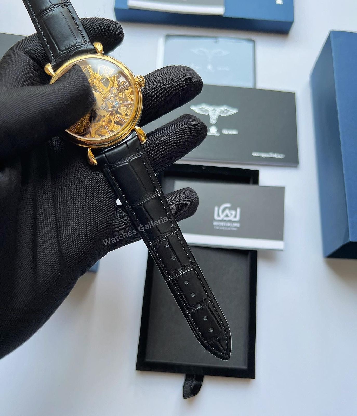 Sugess Skeleton Slimmaster Manual Wind (Black Gold) SU3600 (Discontinued)