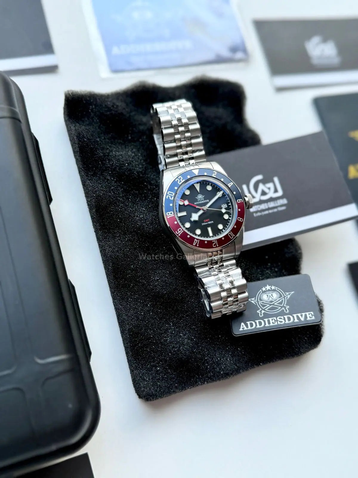 Addiesdive Black Bay GMT Pepsi Quartz (Black) AD2044 Watches Galleria